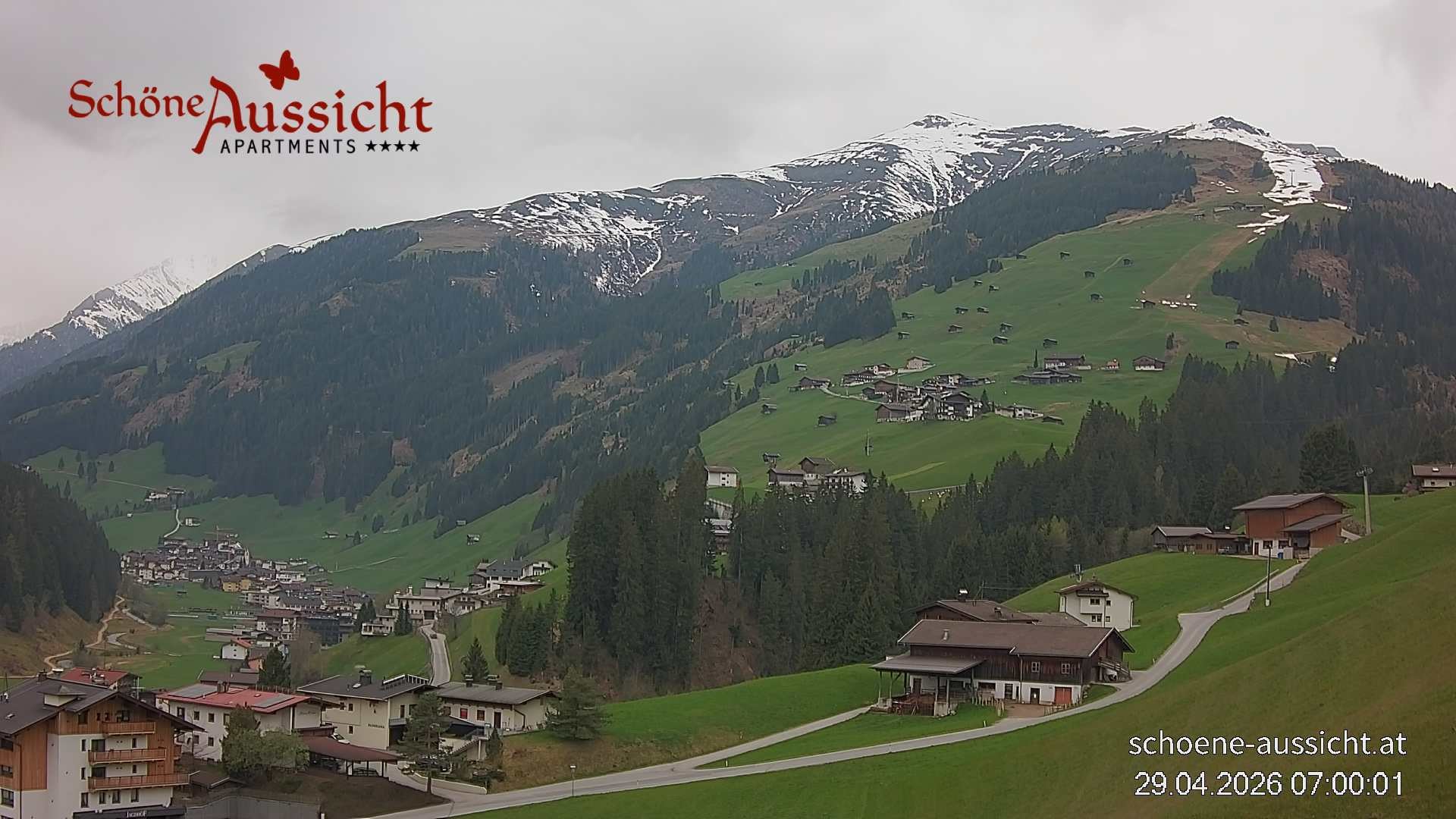 Archiv Foto Webcam Tux Lanersbach - Ausblick Appartements Schöne Aussicht