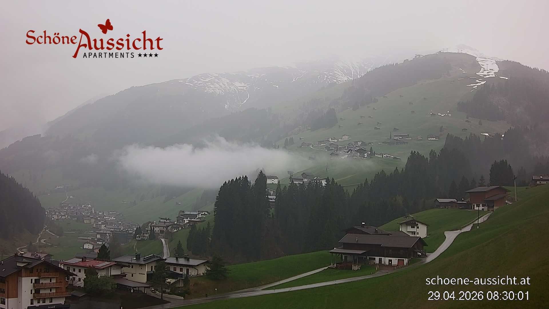 Archiv Foto Webcam Tux Lanersbach - Ausblick Appartements Schöne Aussicht