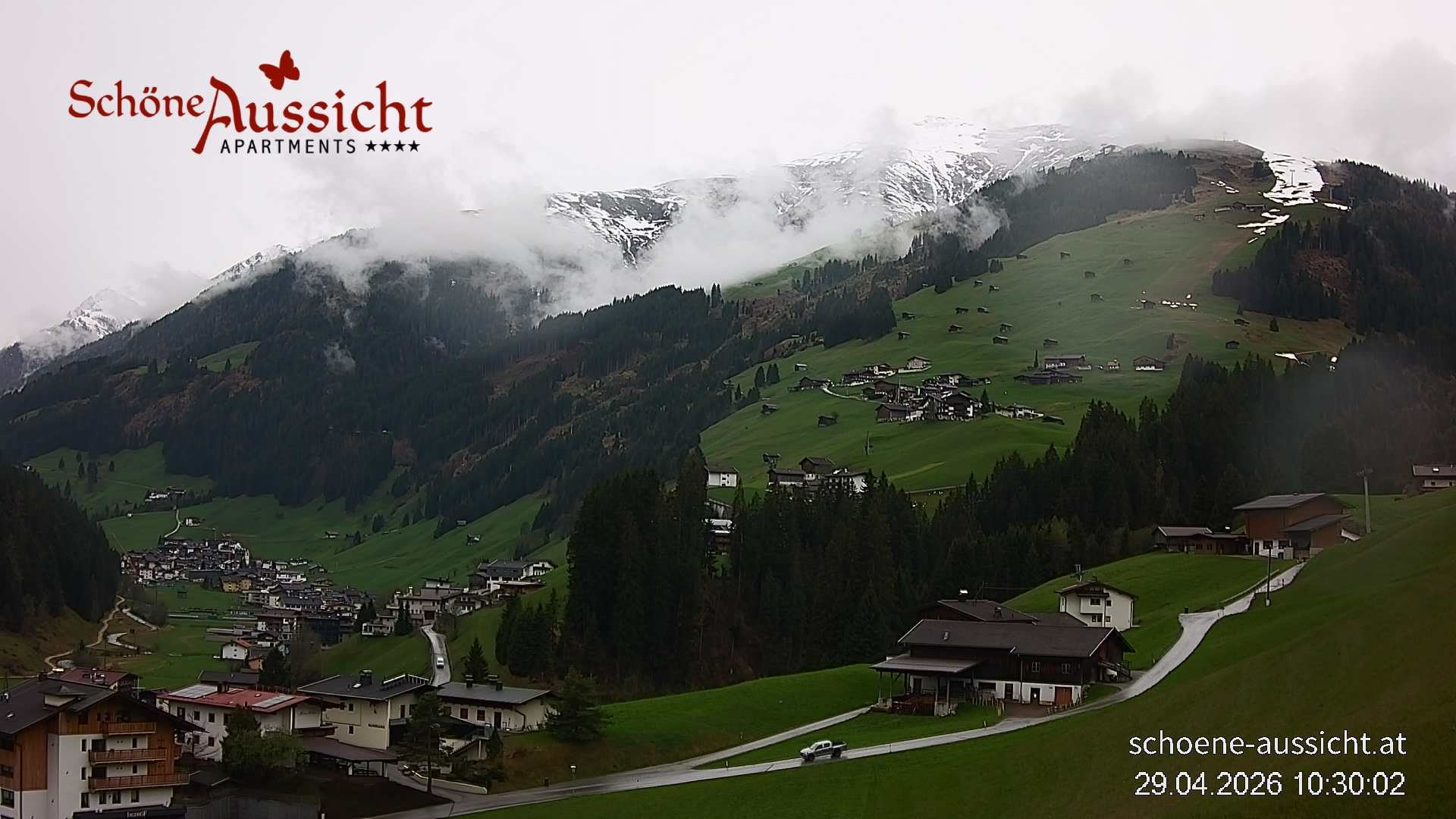 Archiv Foto Webcam Tux Lanersbach - Ausblick Appartements Schöne Aussicht