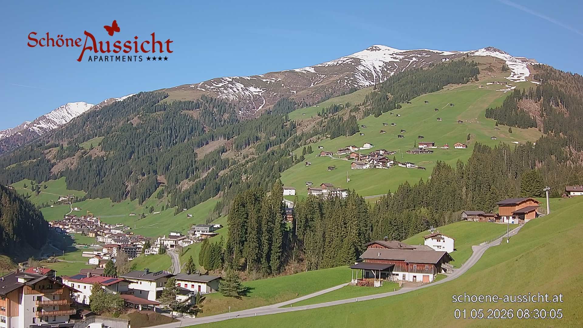 Archiv Foto Webcam Tux Lanersbach - Ausblick Appartements Schöne Aussicht