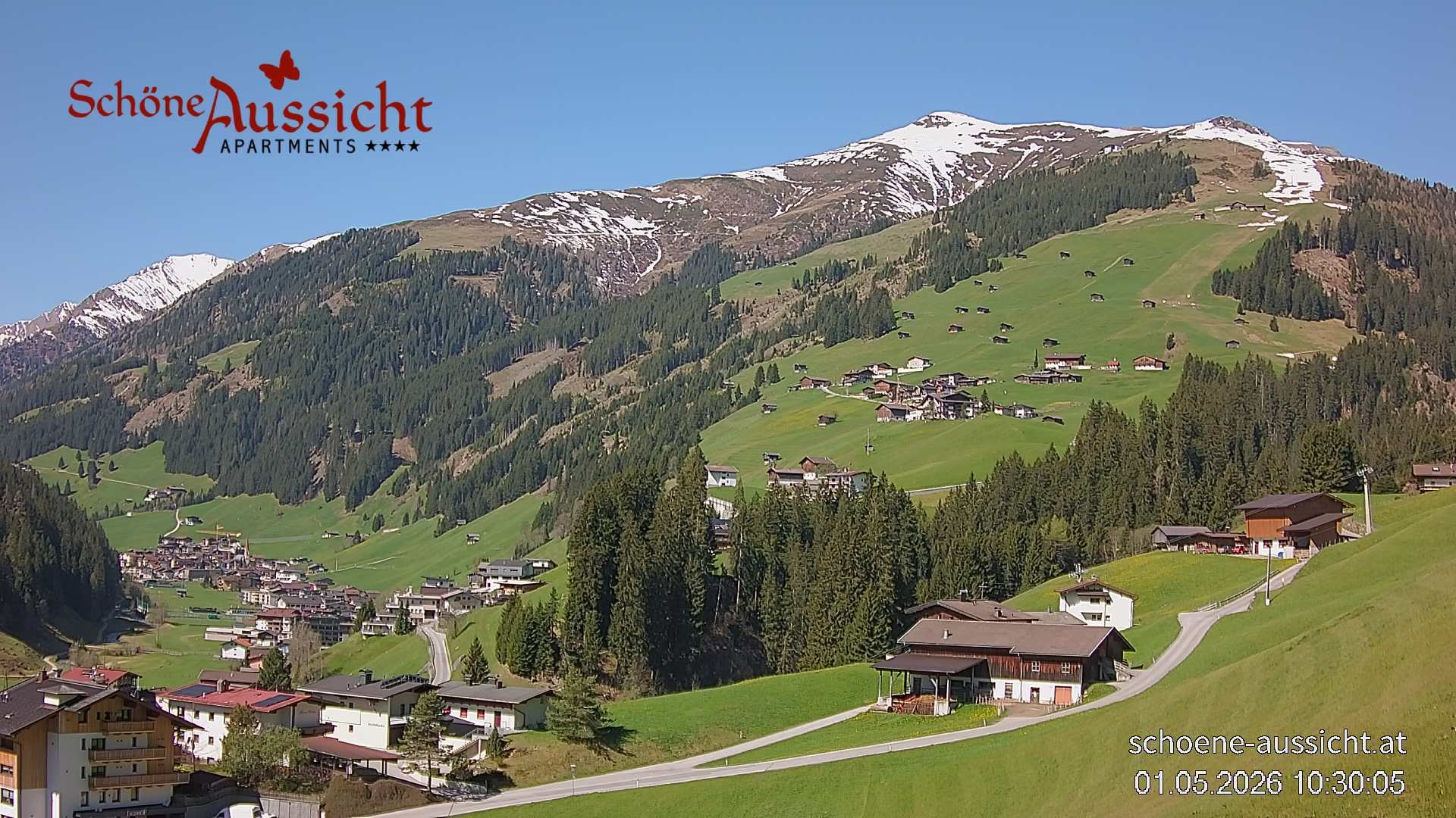 Archiv Foto Webcam Tux Lanersbach - Ausblick Appartements Schöne Aussicht