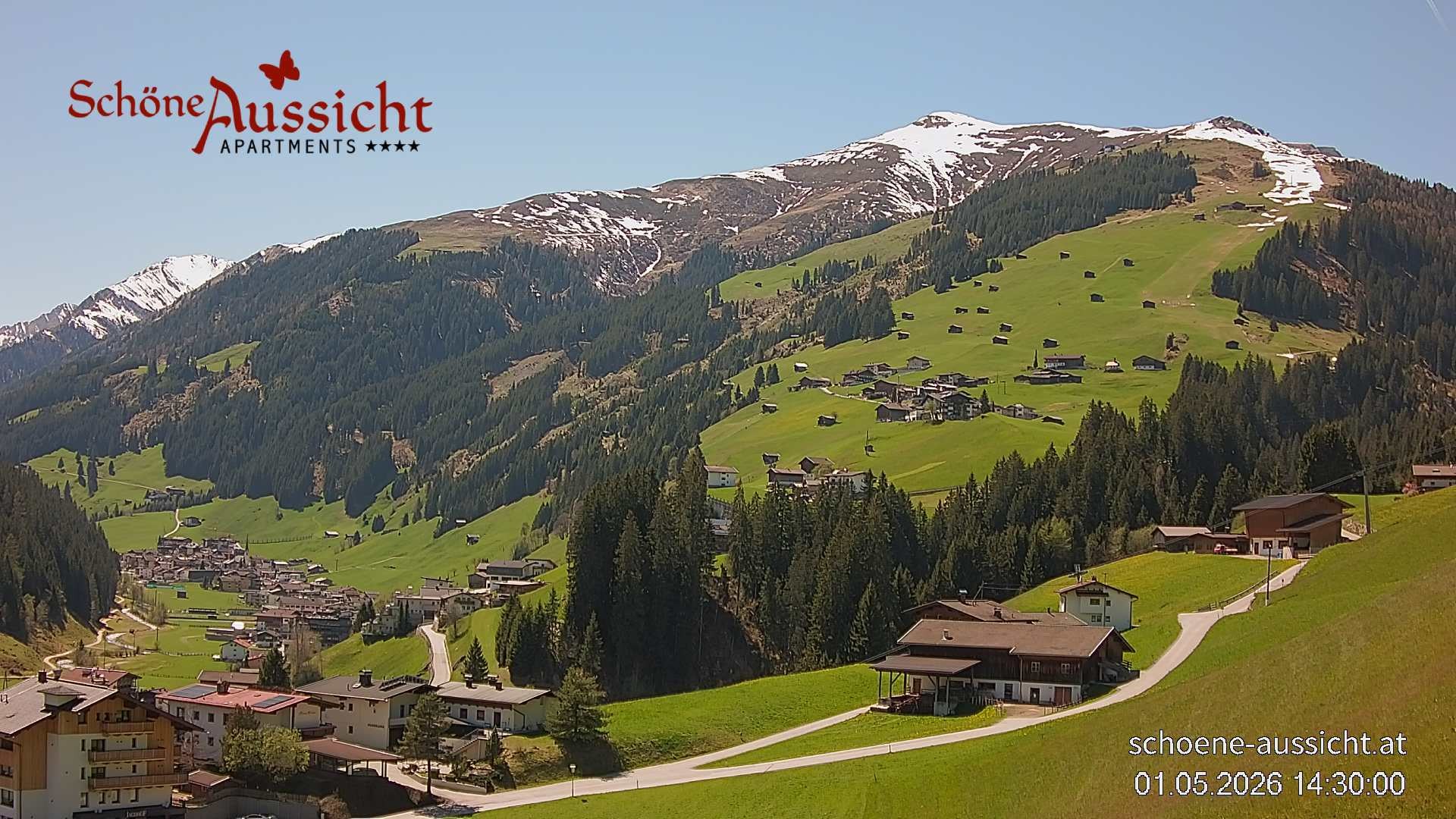 Archiv Foto Webcam Tux Lanersbach - Ausblick Appartements Schöne Aussicht