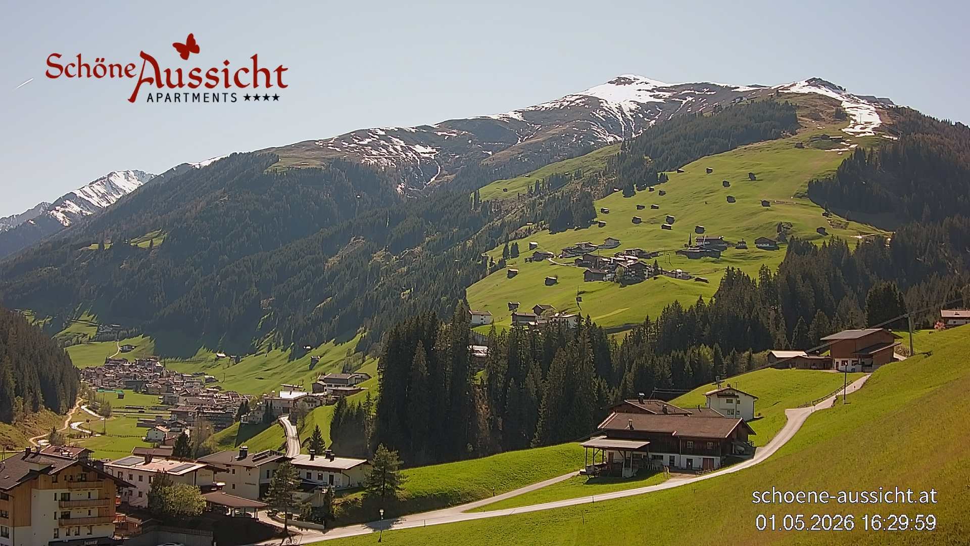 Archiv Foto Webcam Tux Lanersbach - Ausblick Appartements Schöne Aussicht