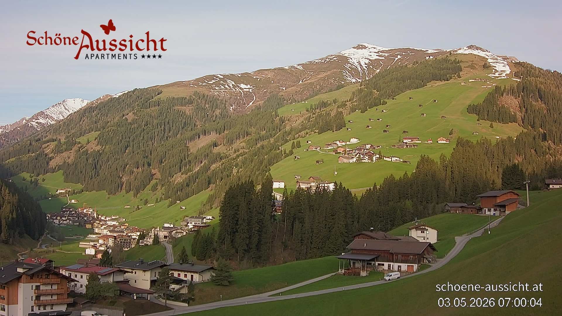 Archiv Foto Webcam Tux Lanersbach - Ausblick Appartements Schöne Aussicht