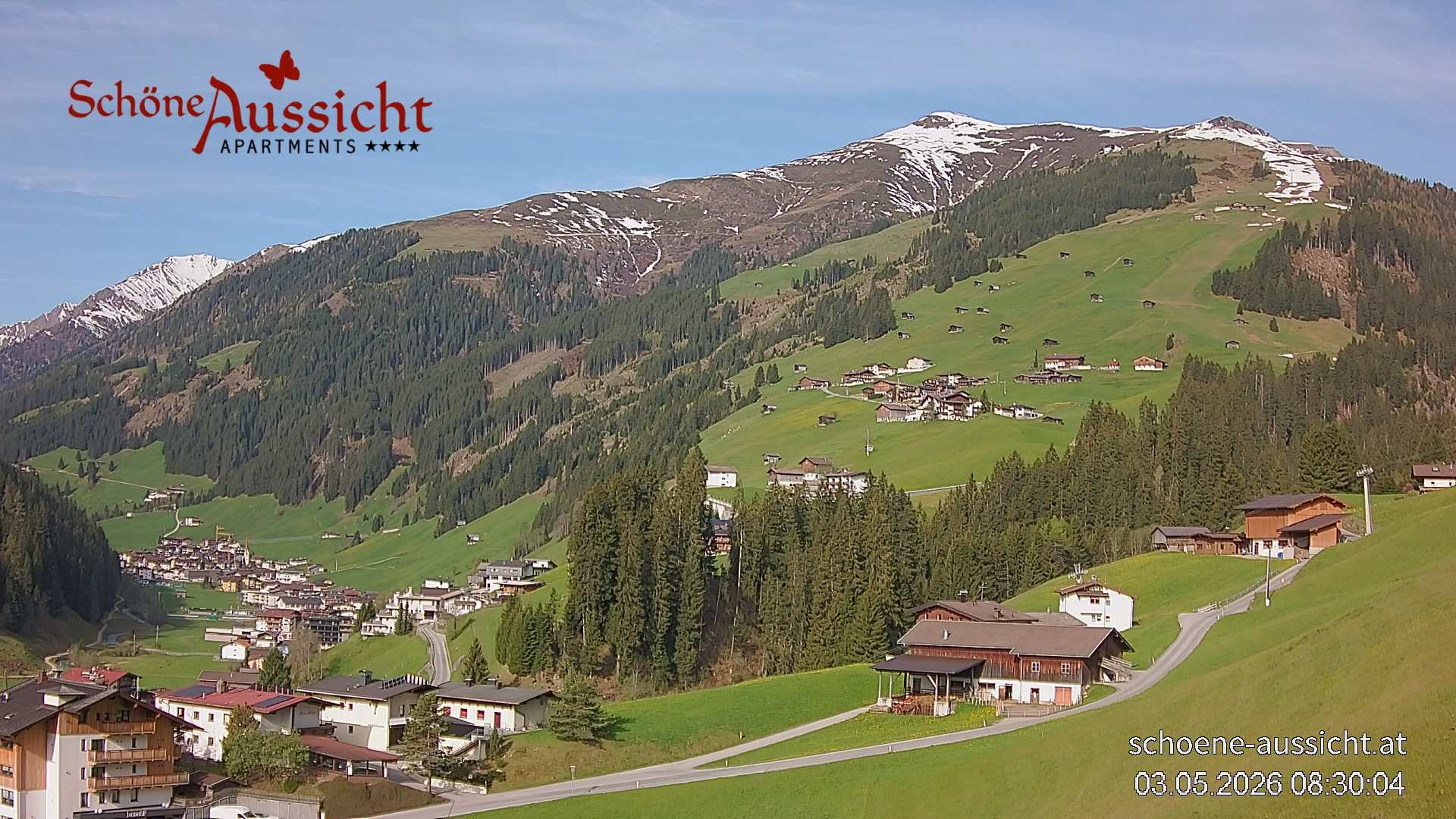 Archiv Foto Webcam Tux Lanersbach - Ausblick Appartements Schöne Aussicht
