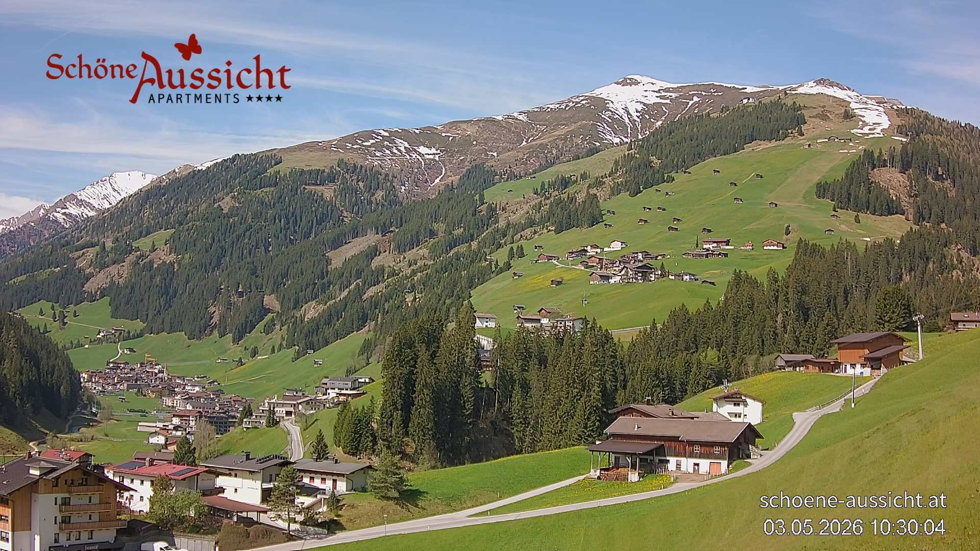 Archiv Foto Webcam Tux Lanersbach - Ausblick Appartements Schöne Aussicht