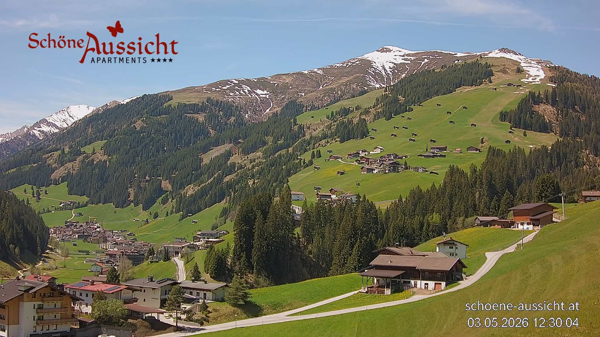 Archiv Foto Webcam Tux Lanersbach - Ausblick Appartements Schöne Aussicht