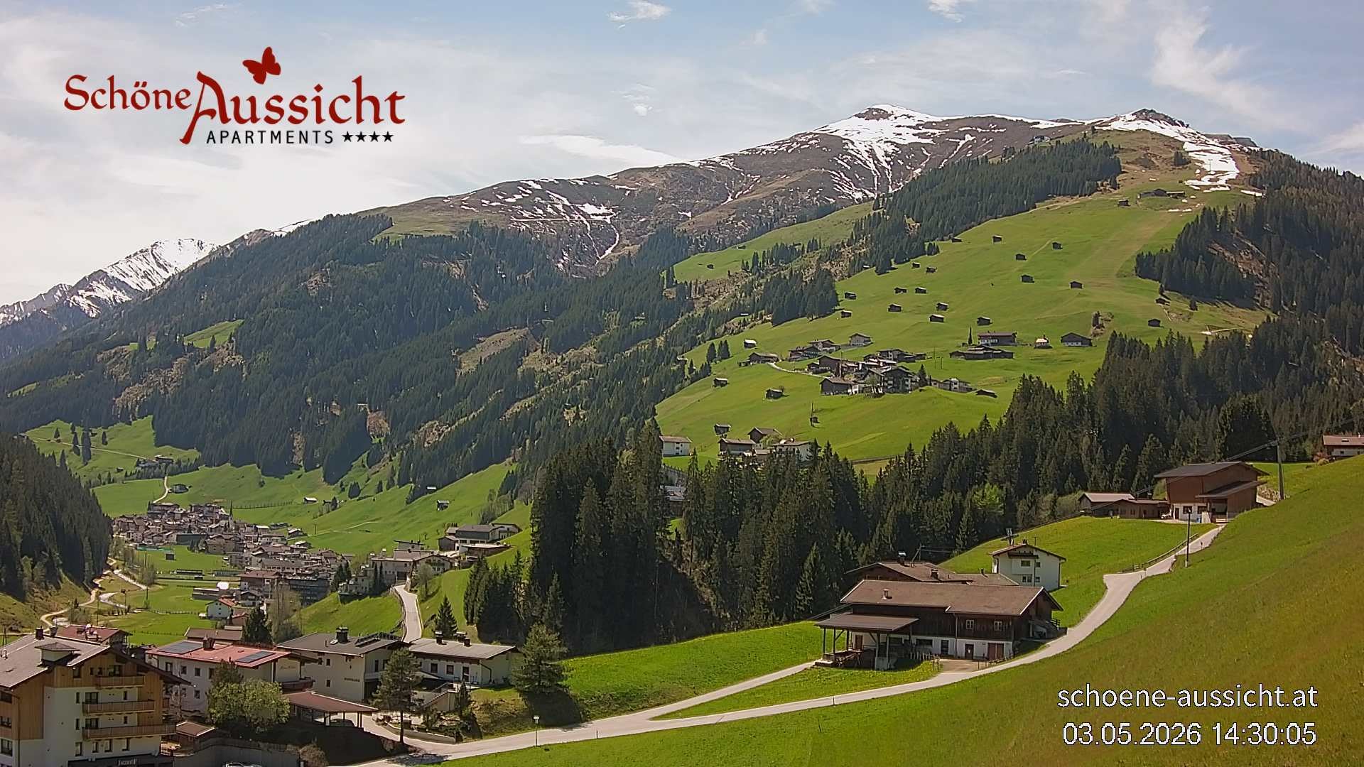 Archiv Foto Webcam Tux Lanersbach - Ausblick Appartements Schöne Aussicht