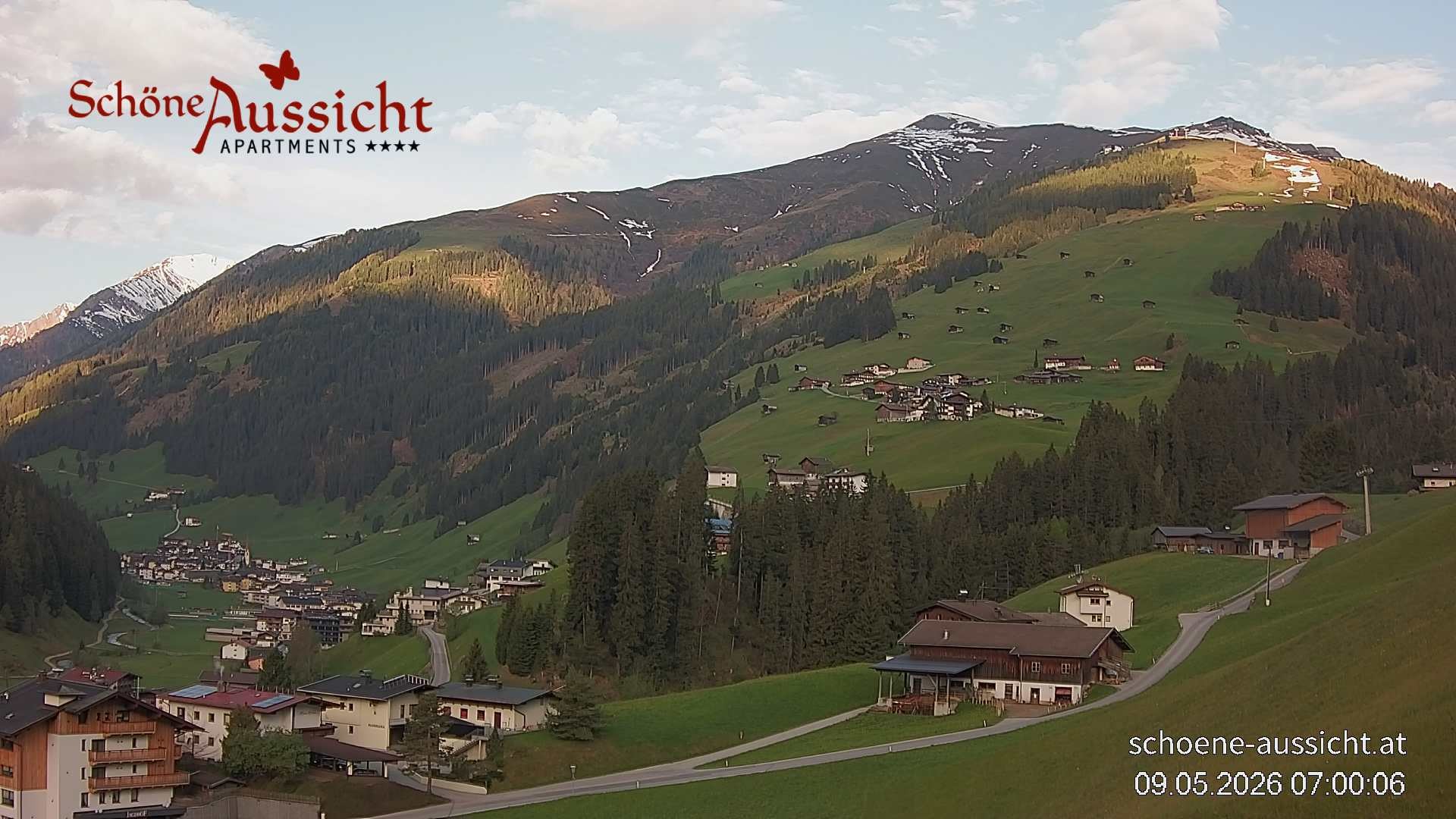 Archiv Foto Webcam Tux Lanersbach - Ausblick Appartements Schöne Aussicht