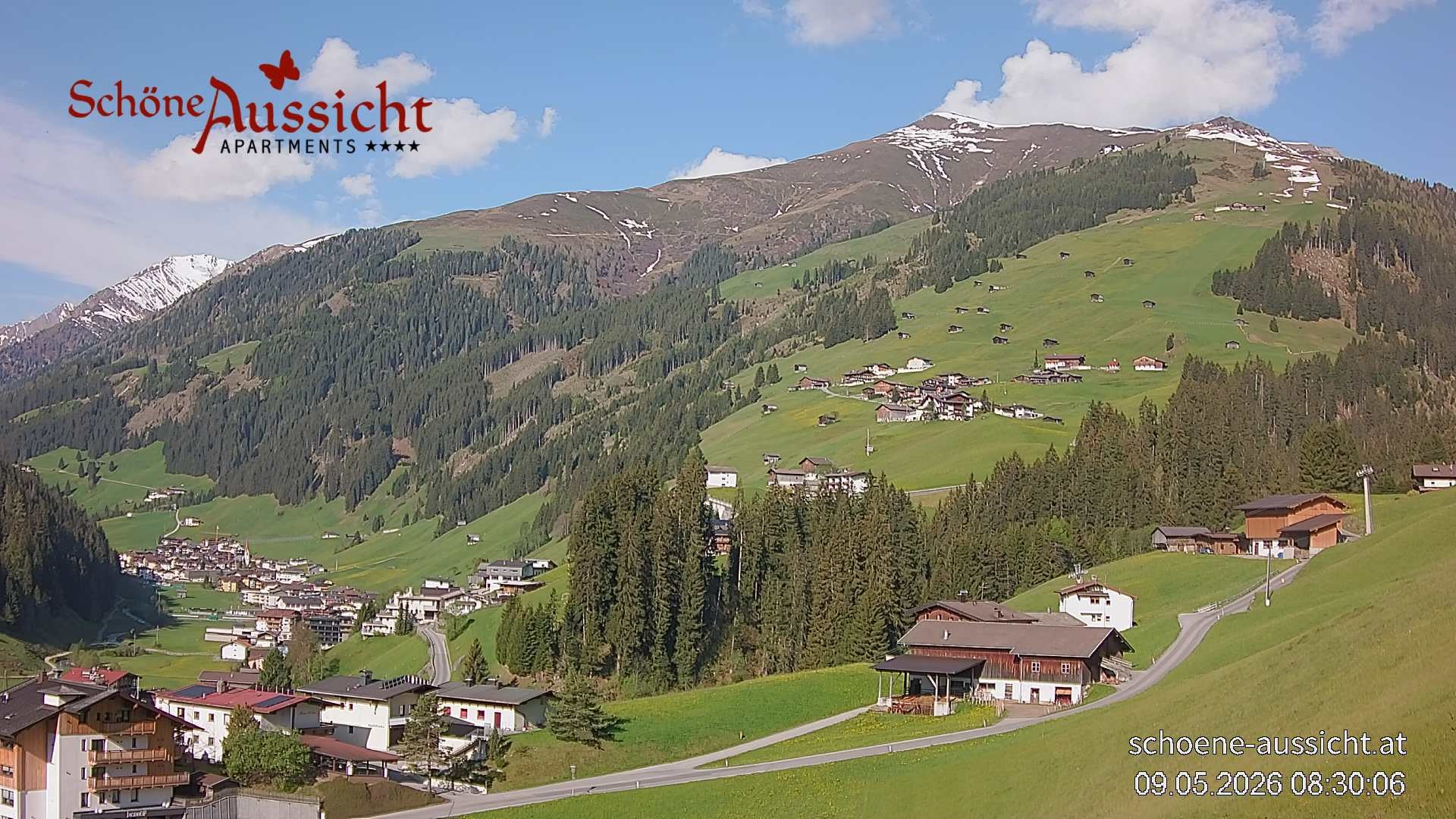 Archiv Foto Webcam Tux Lanersbach - Ausblick Appartements Schöne Aussicht