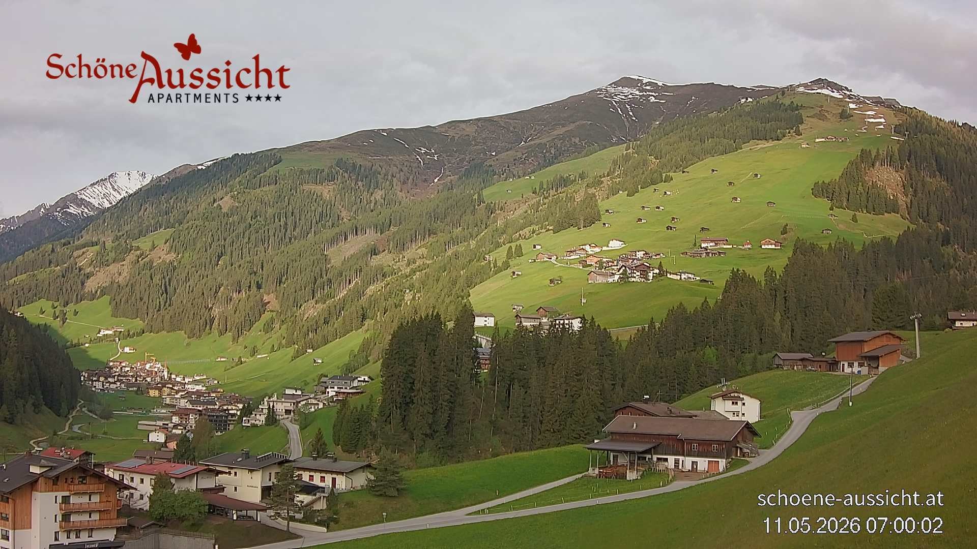 Archiv Foto Webcam Tux Lanersbach - Ausblick Appartements Schöne Aussicht