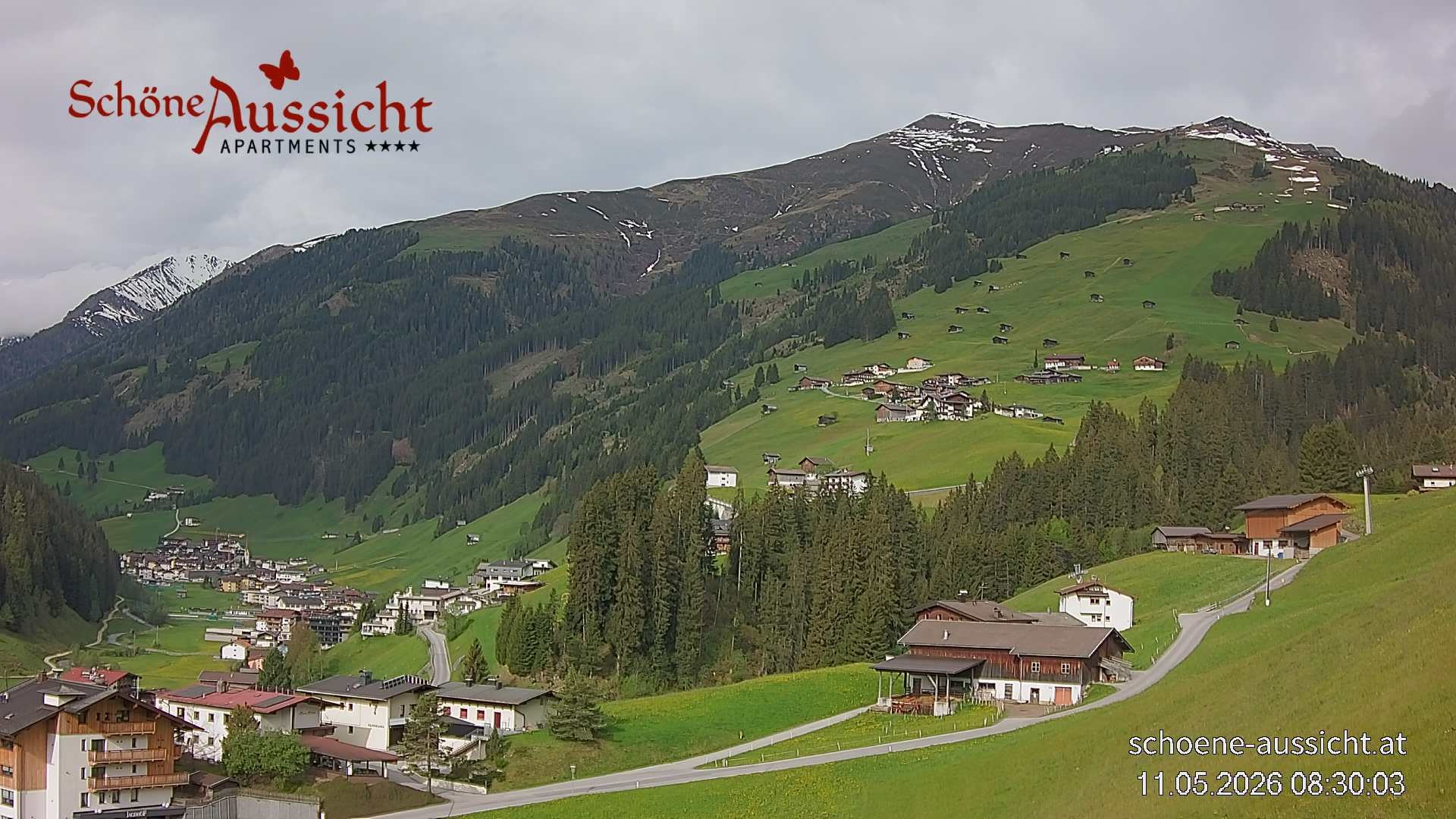 Archiv Foto Webcam Tux Lanersbach - Ausblick Appartements Schöne Aussicht