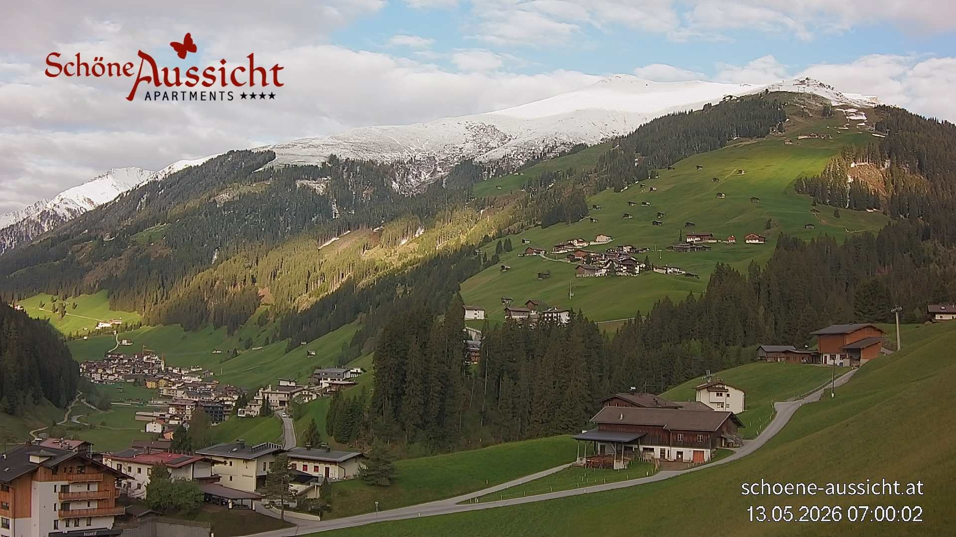 Archiv Foto Webcam Tux Lanersbach - Ausblick Appartements Schöne Aussicht