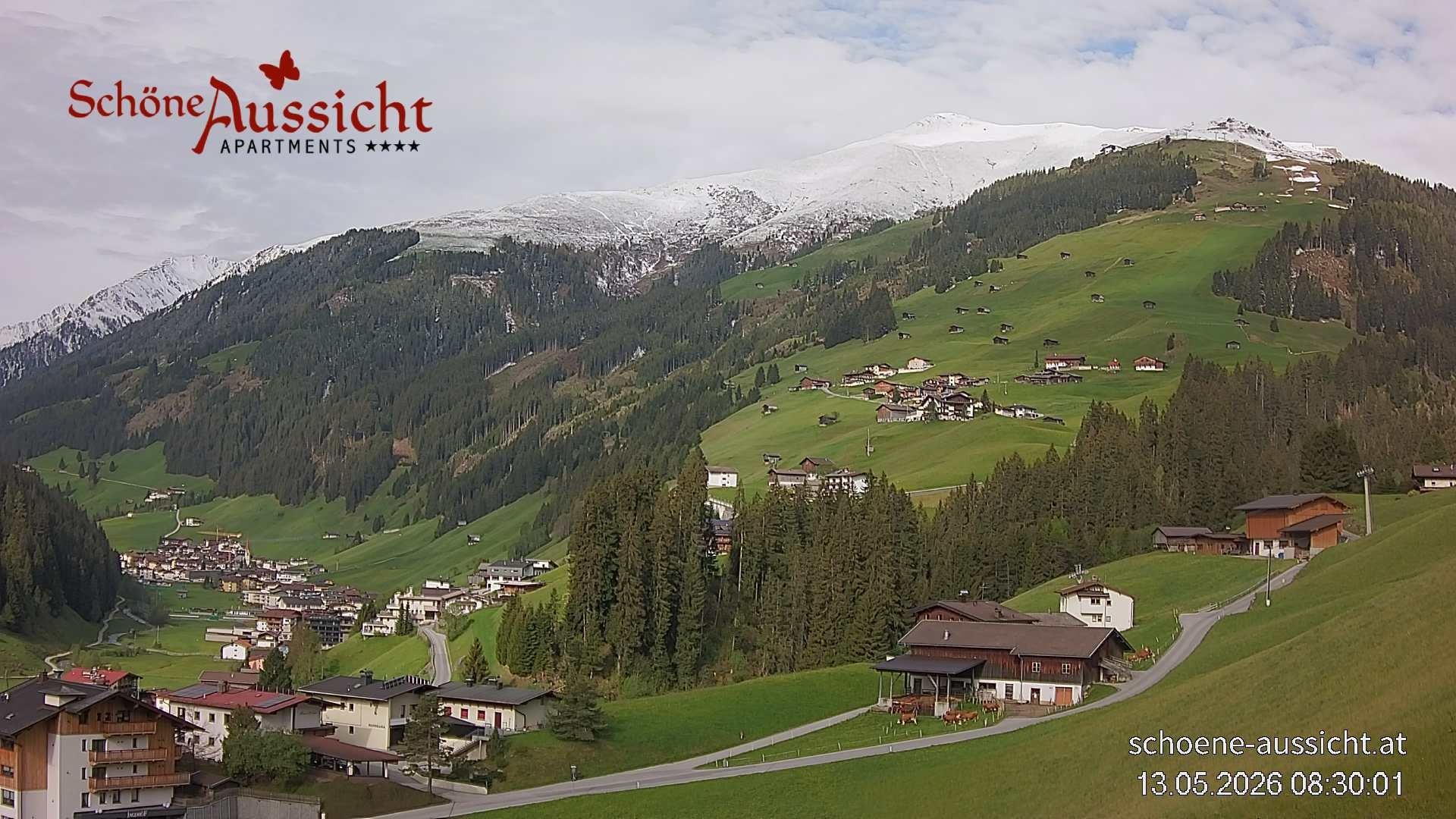 Archiv Foto Webcam Tux Lanersbach - Ausblick Appartements Schöne Aussicht