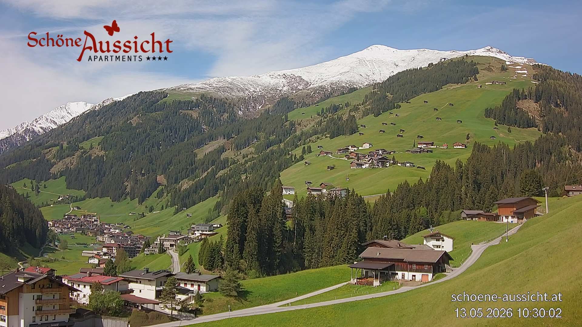 Archiv Foto Webcam Tux Lanersbach - Ausblick Appartements Schöne Aussicht