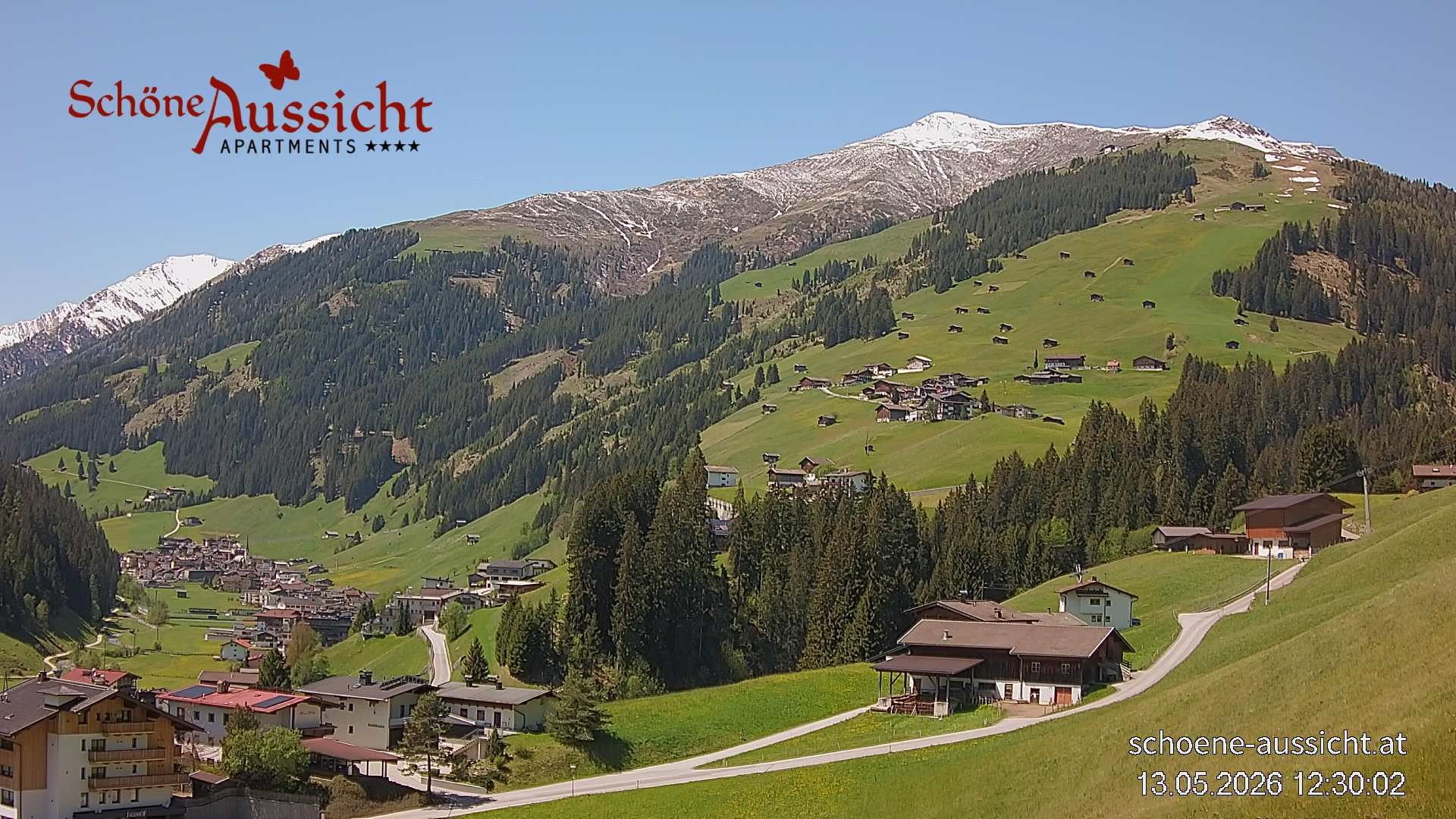 Archiv Foto Webcam Tux Lanersbach - Ausblick Appartements Schöne Aussicht