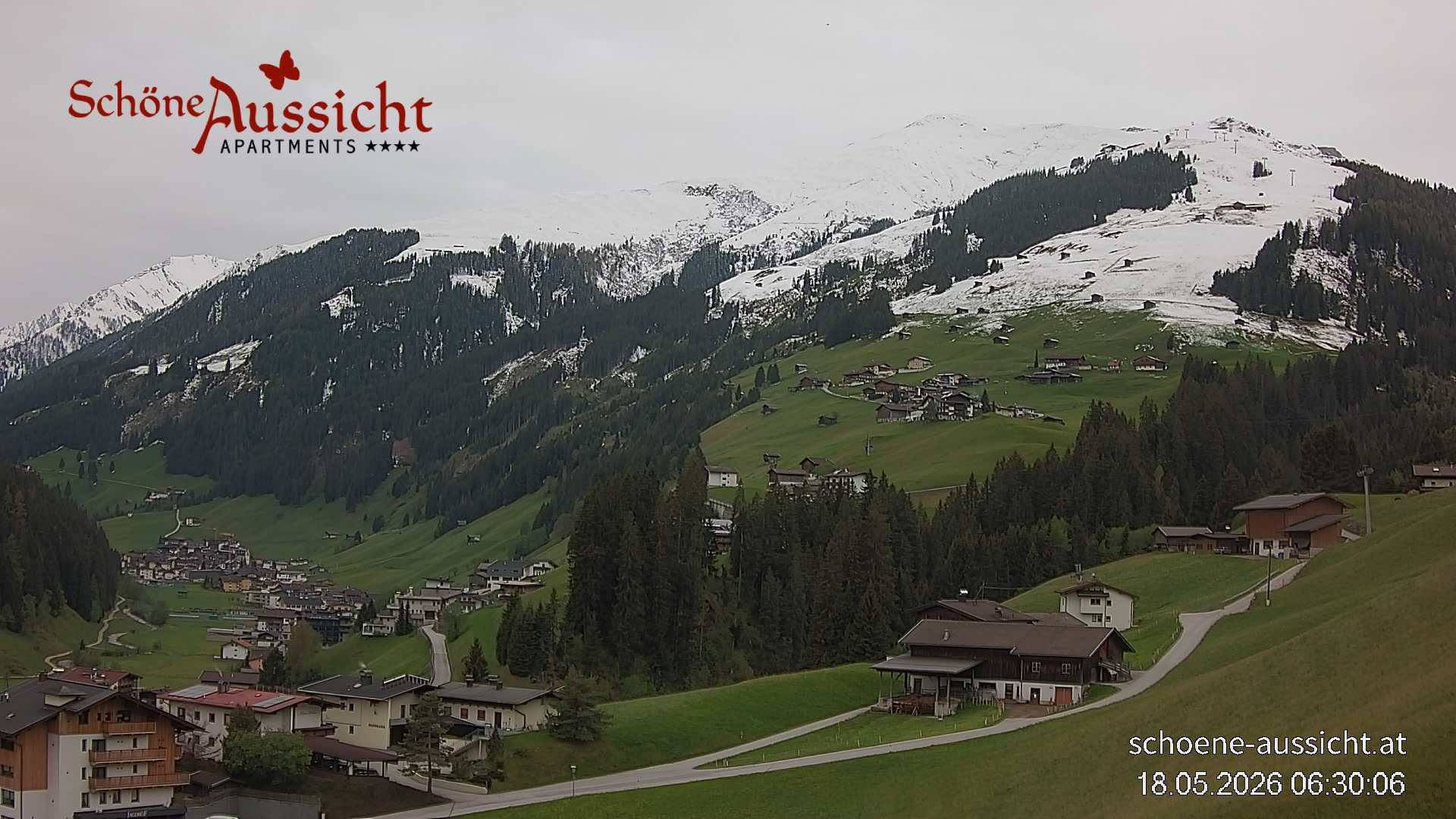 Archiv Foto Webcam Tux Lanersbach - Ausblick Appartements Schöne Aussicht