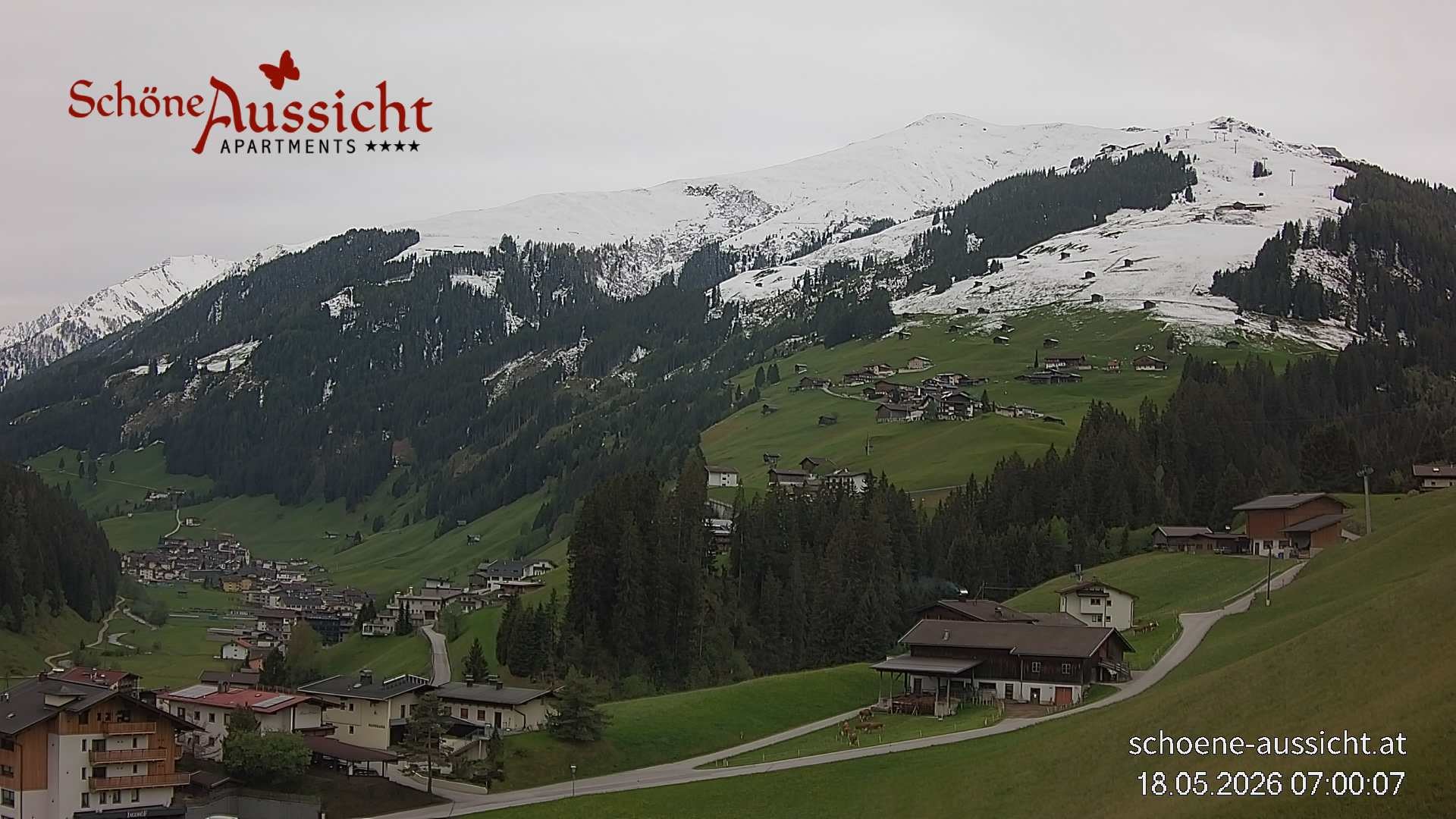 Archiv Foto Webcam Tux Lanersbach - Ausblick Appartements Schöne Aussicht