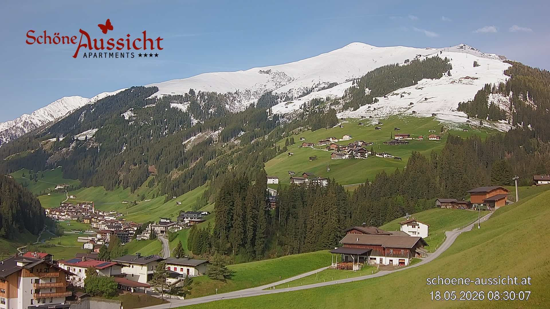 Archiv Foto Webcam Tux Lanersbach - Ausblick Appartements Schöne Aussicht