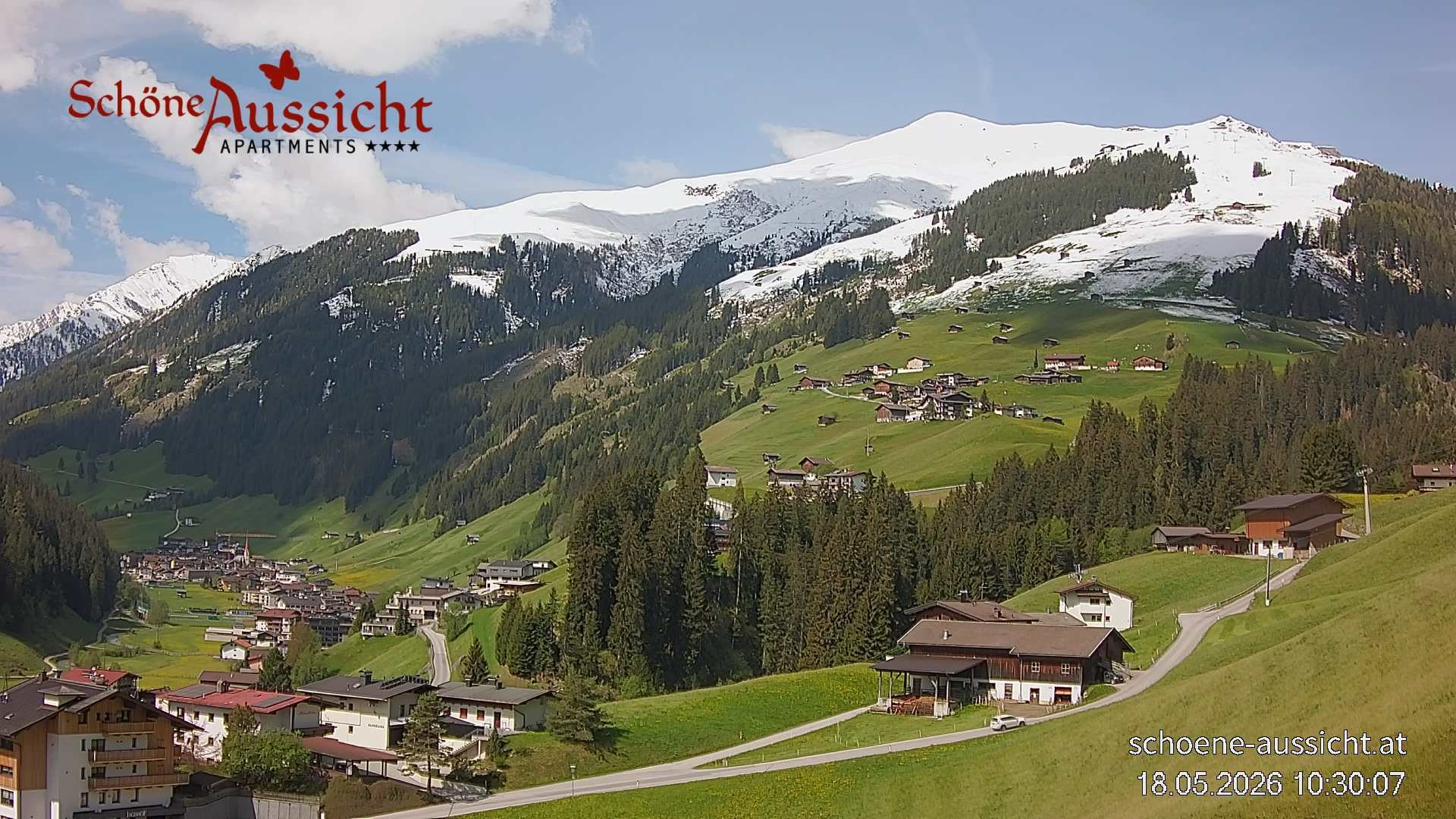 Archiv Foto Webcam Tux Lanersbach - Ausblick Appartements Schöne Aussicht