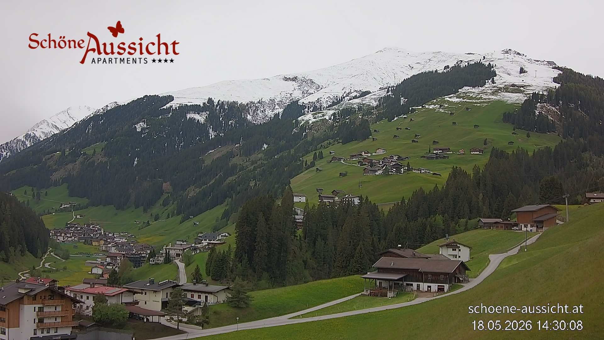 Archiv Foto Webcam Tux Lanersbach - Ausblick Appartements Schöne Aussicht