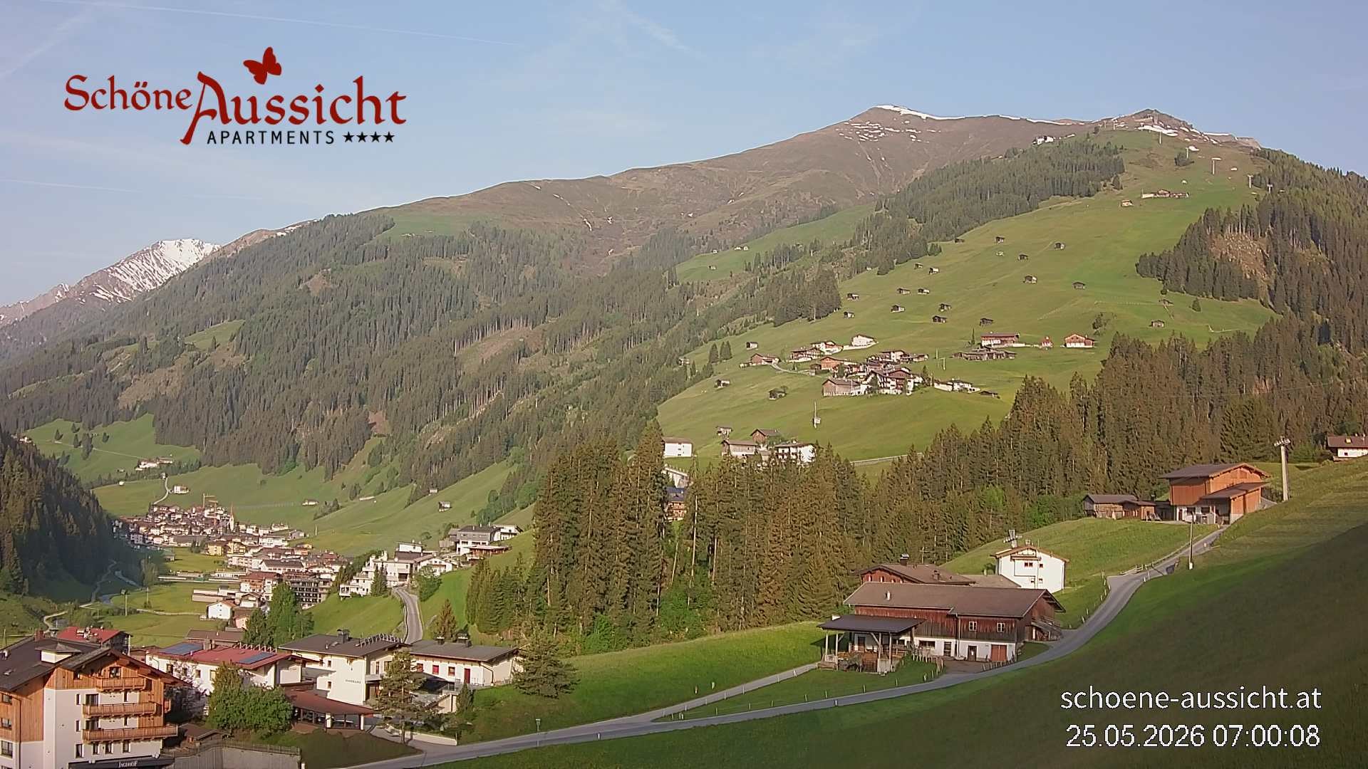Archiv Foto Webcam Tux Lanersbach - Ausblick Appartements Schöne Aussicht