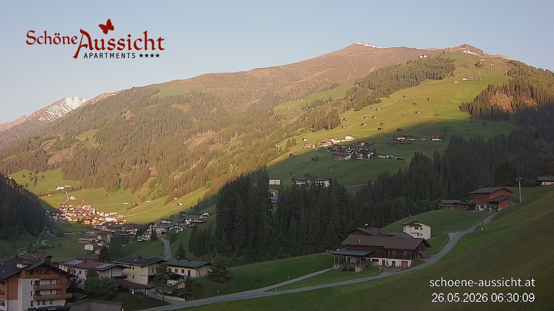 Archiv Foto Webcam Tux Lanersbach - Ausblick Appartements Schöne Aussicht