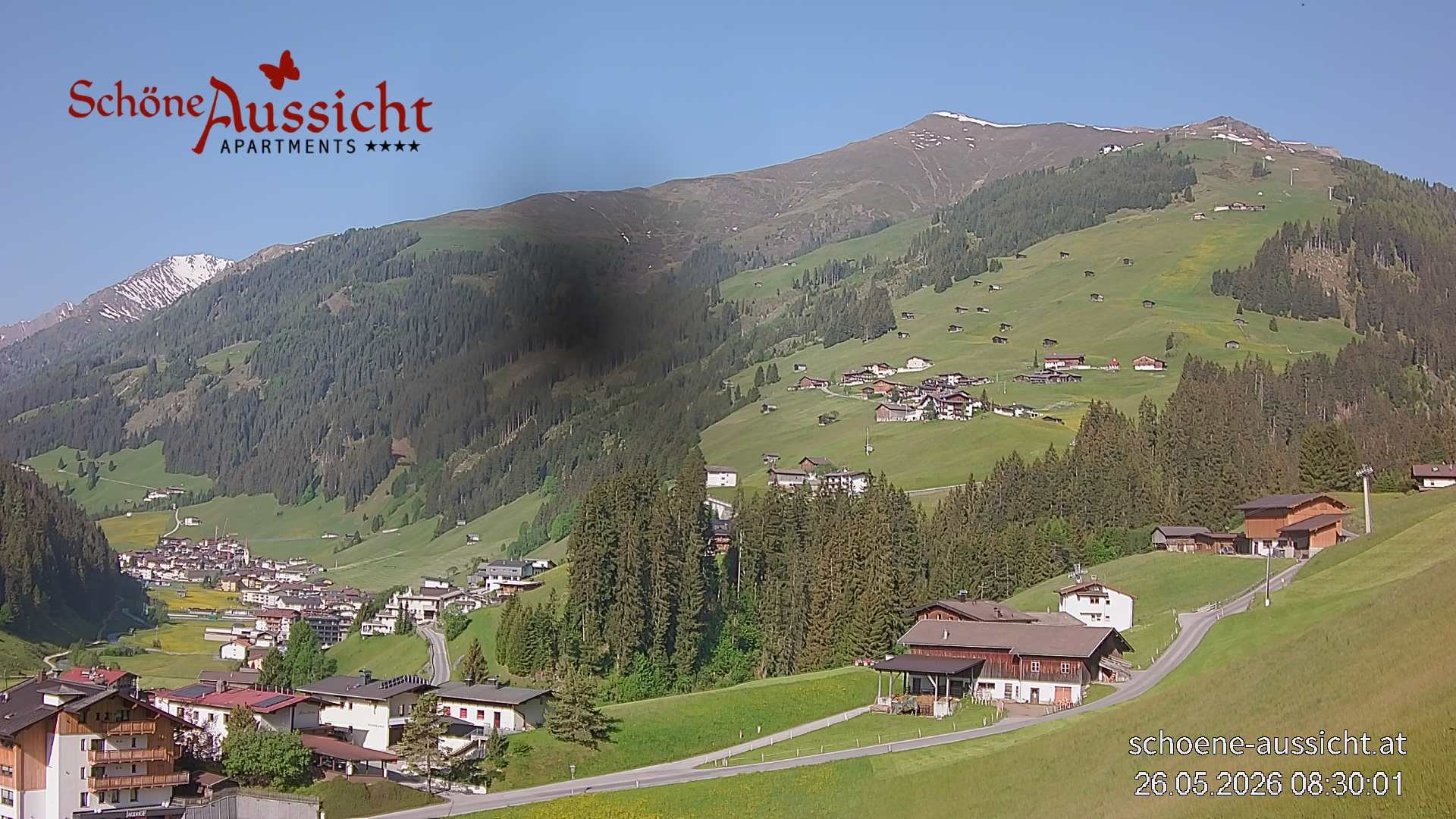 Archiv Foto Webcam Tux Lanersbach - Ausblick Appartements Schöne Aussicht