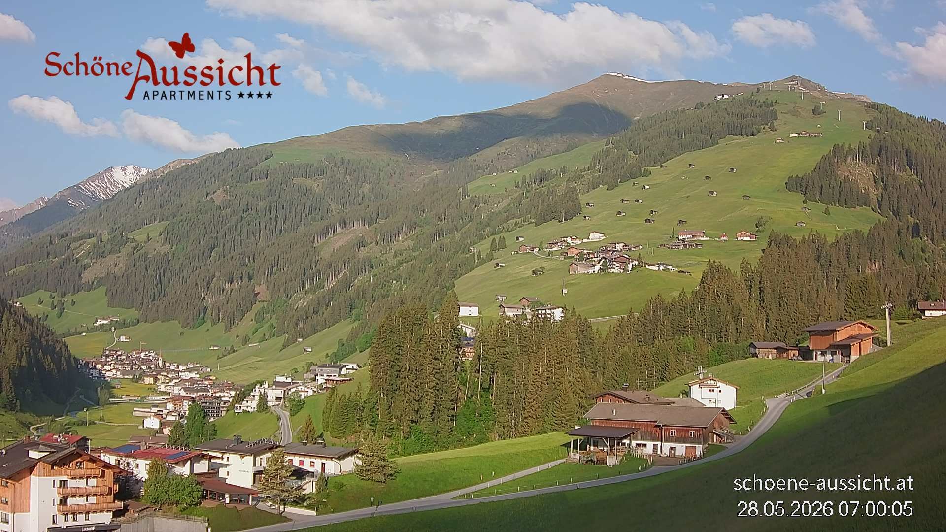 Archiv Foto Webcam Tux Lanersbach - Ausblick Appartements Schöne Aussicht