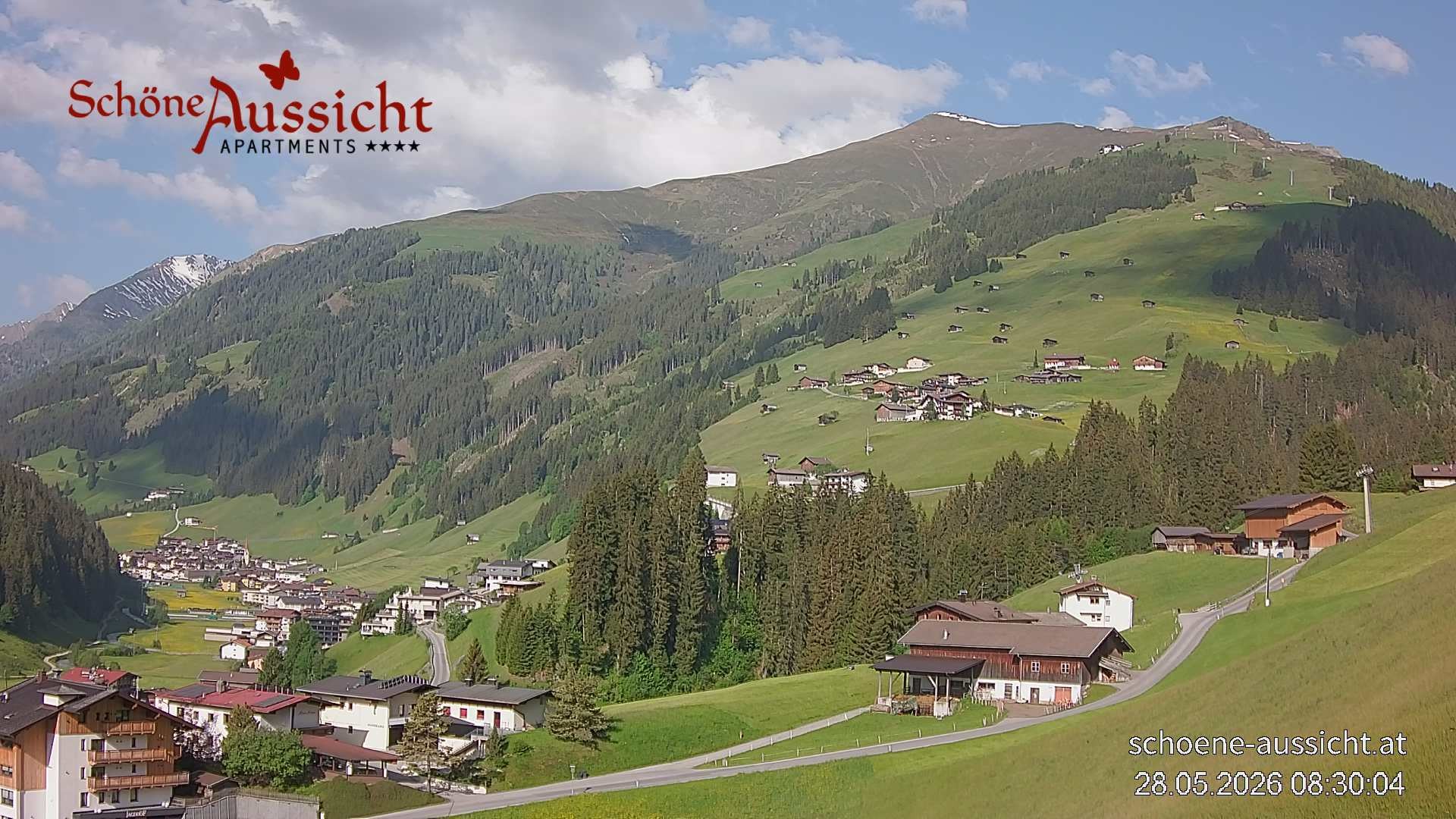 Archiv Foto Webcam Tux Lanersbach - Ausblick Appartements Schöne Aussicht
