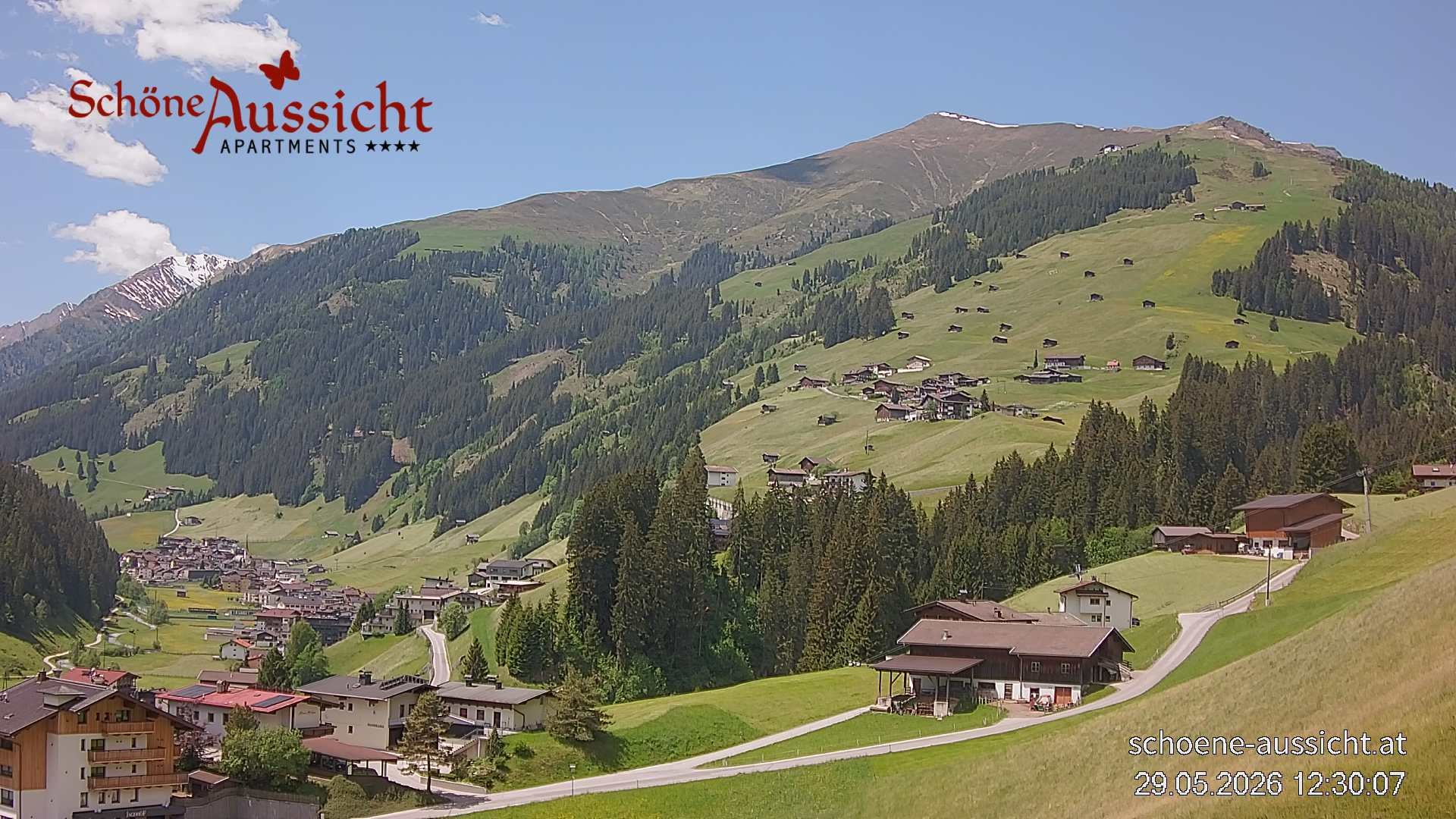 Archiv Foto Webcam Tux Lanersbach - Ausblick Appartements Schöne Aussicht