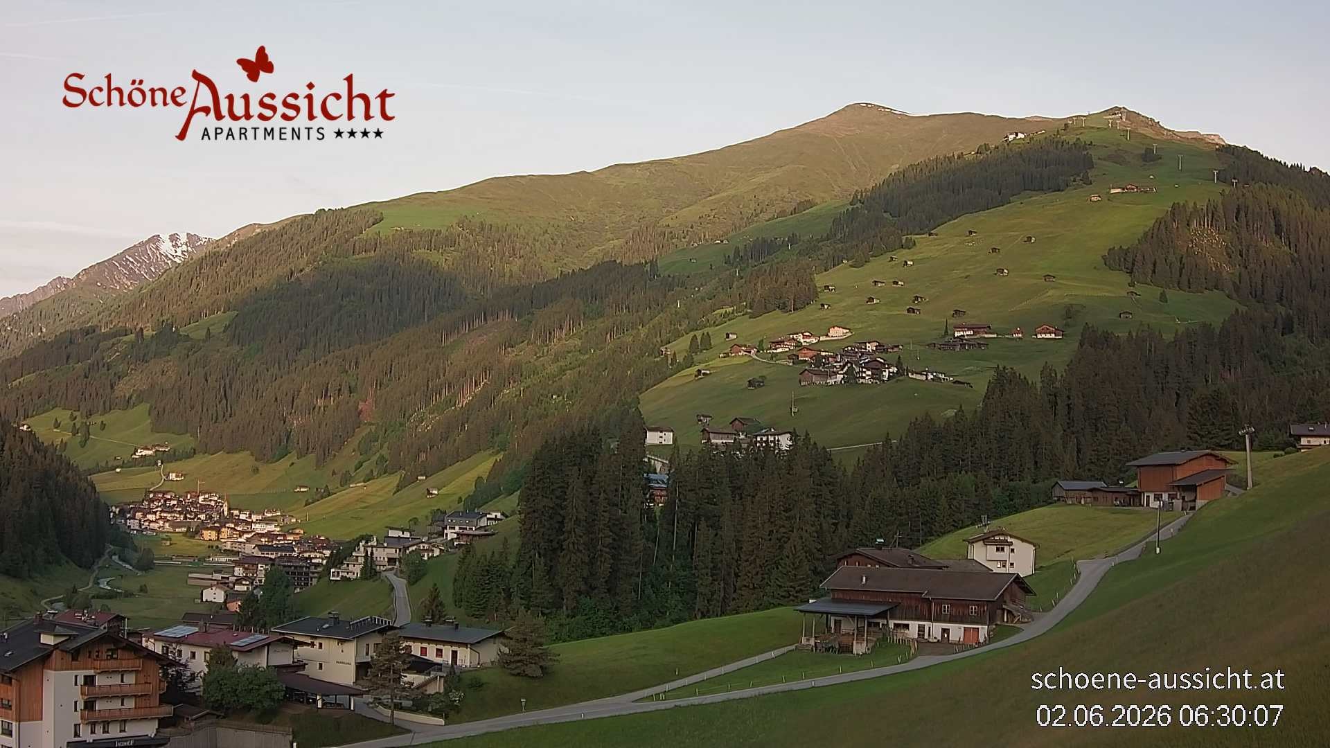 Archiv Foto Webcam Tux Lanersbach - Ausblick Appartements Schöne Aussicht