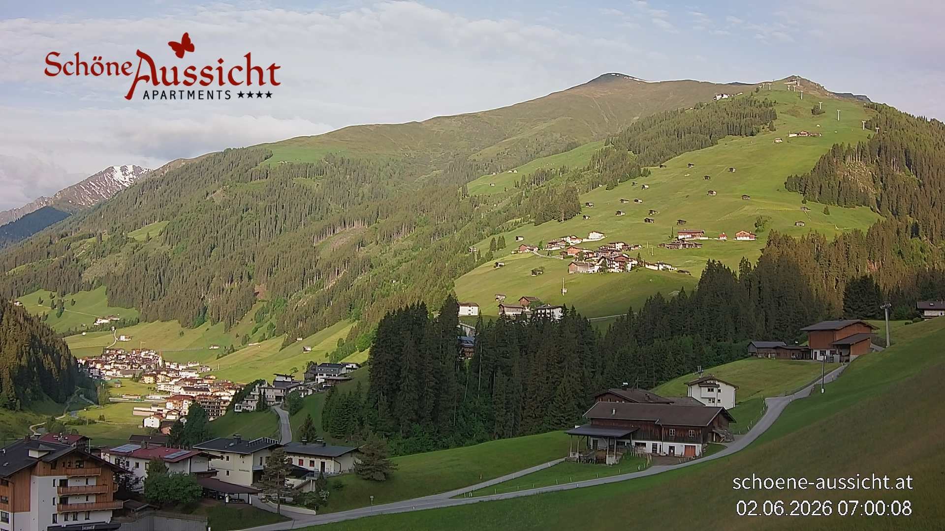 Archiv Foto Webcam Tux Lanersbach - Ausblick Appartements Schöne Aussicht