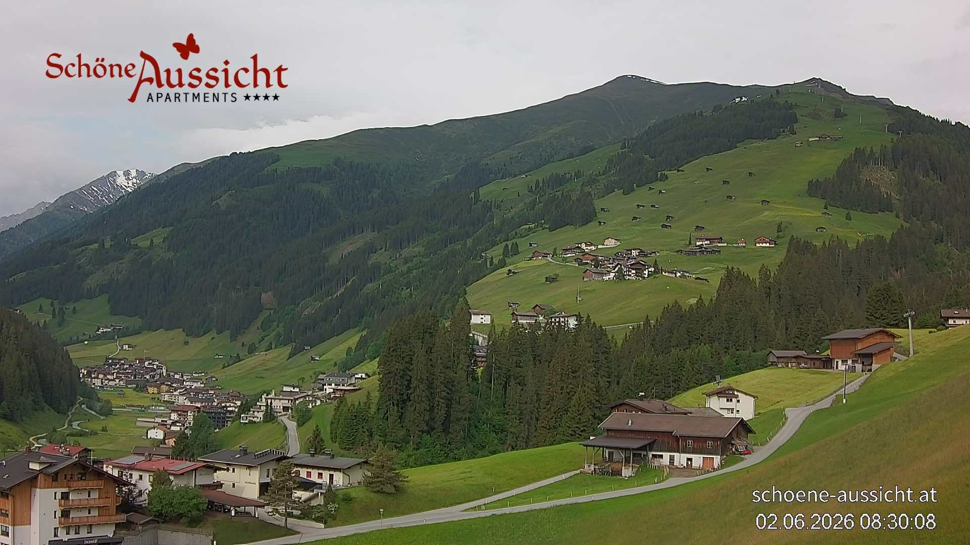 Archiv Foto Webcam Tux Lanersbach - Ausblick Appartements Schöne Aussicht