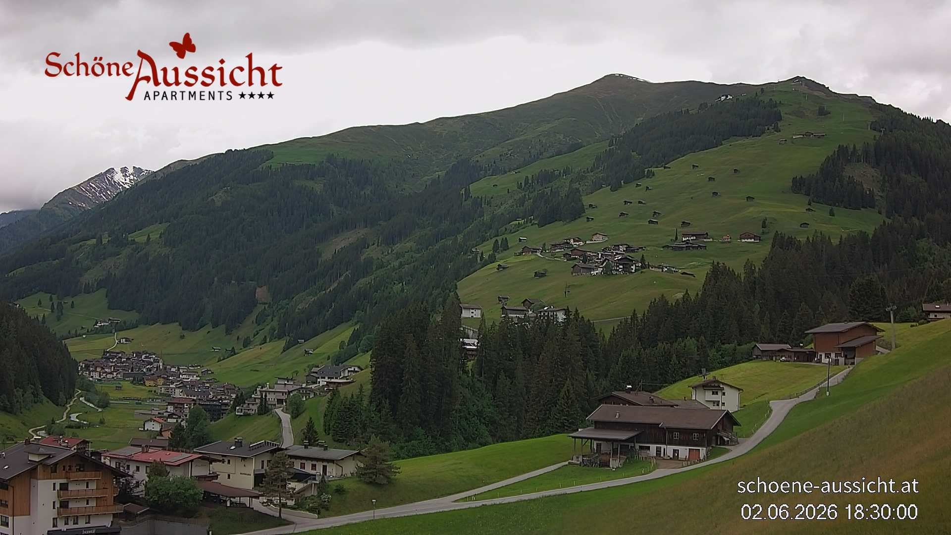 Archiv Foto Webcam Tux Lanersbach - Ausblick Appartements Schöne Aussicht
