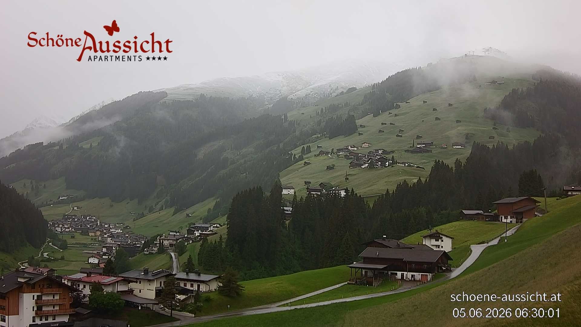 Archiv Foto Webcam Tux Lanersbach - Ausblick Appartements Schöne Aussicht