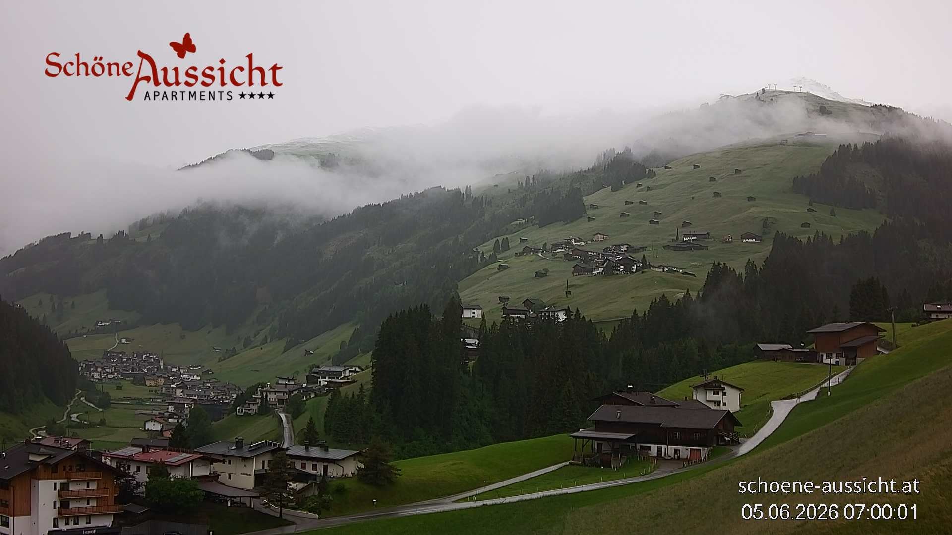 Archiv Foto Webcam Tux Lanersbach - Ausblick Appartements Schöne Aussicht