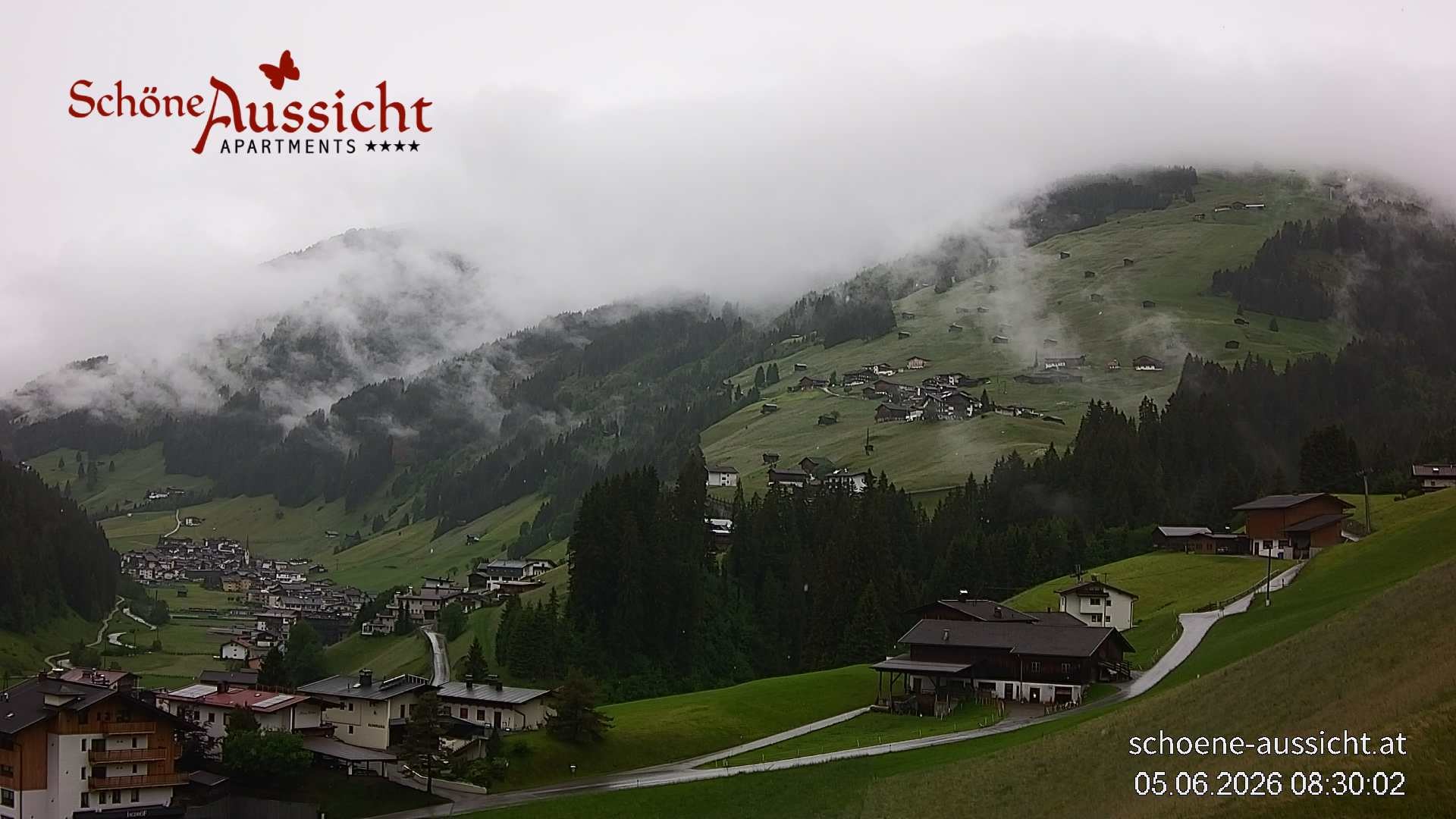 Archiv Foto Webcam Tux Lanersbach - Ausblick Appartements Schöne Aussicht