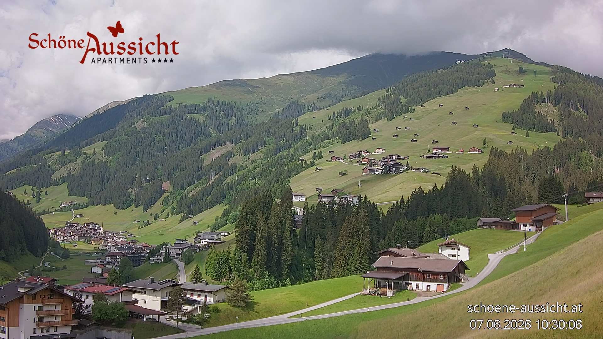 Archiv Foto Webcam Tux Lanersbach - Ausblick Appartements Schöne Aussicht