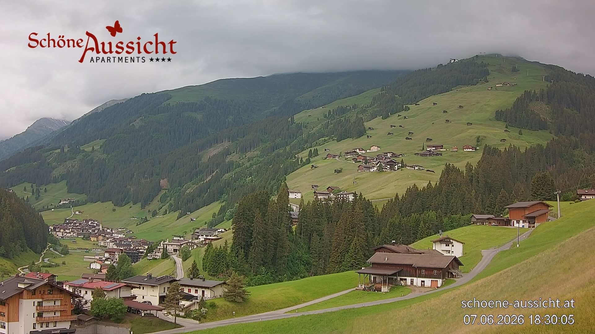 Archiv Foto Webcam Tux Lanersbach - Ausblick Appartements Schöne Aussicht