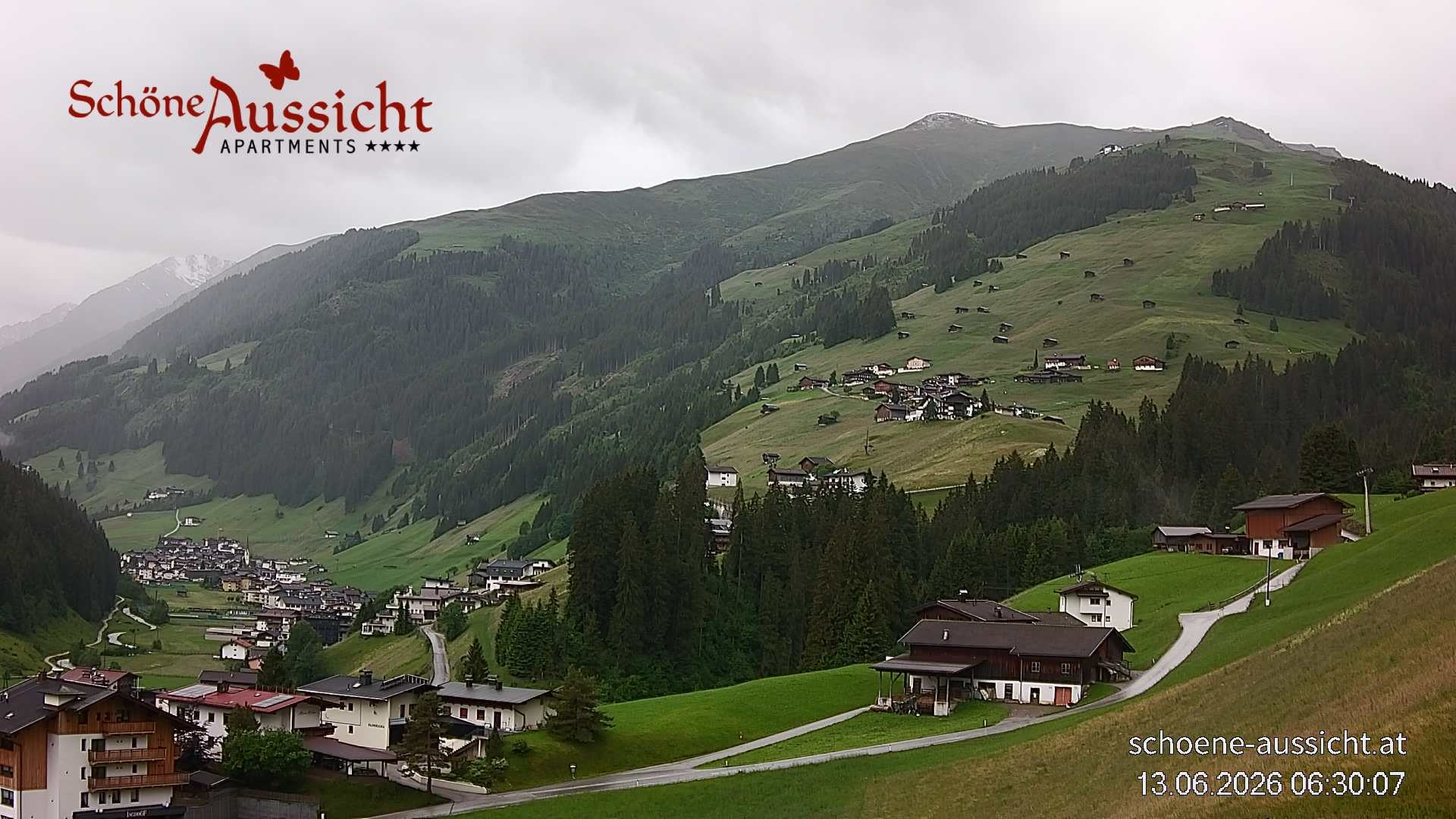 Archiv Foto Webcam Tux Lanersbach - Ausblick Appartements Schöne Aussicht