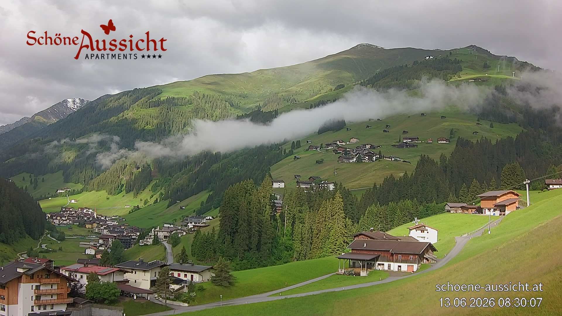 Archiv Foto Webcam Tux Lanersbach - Ausblick Appartements Schöne Aussicht