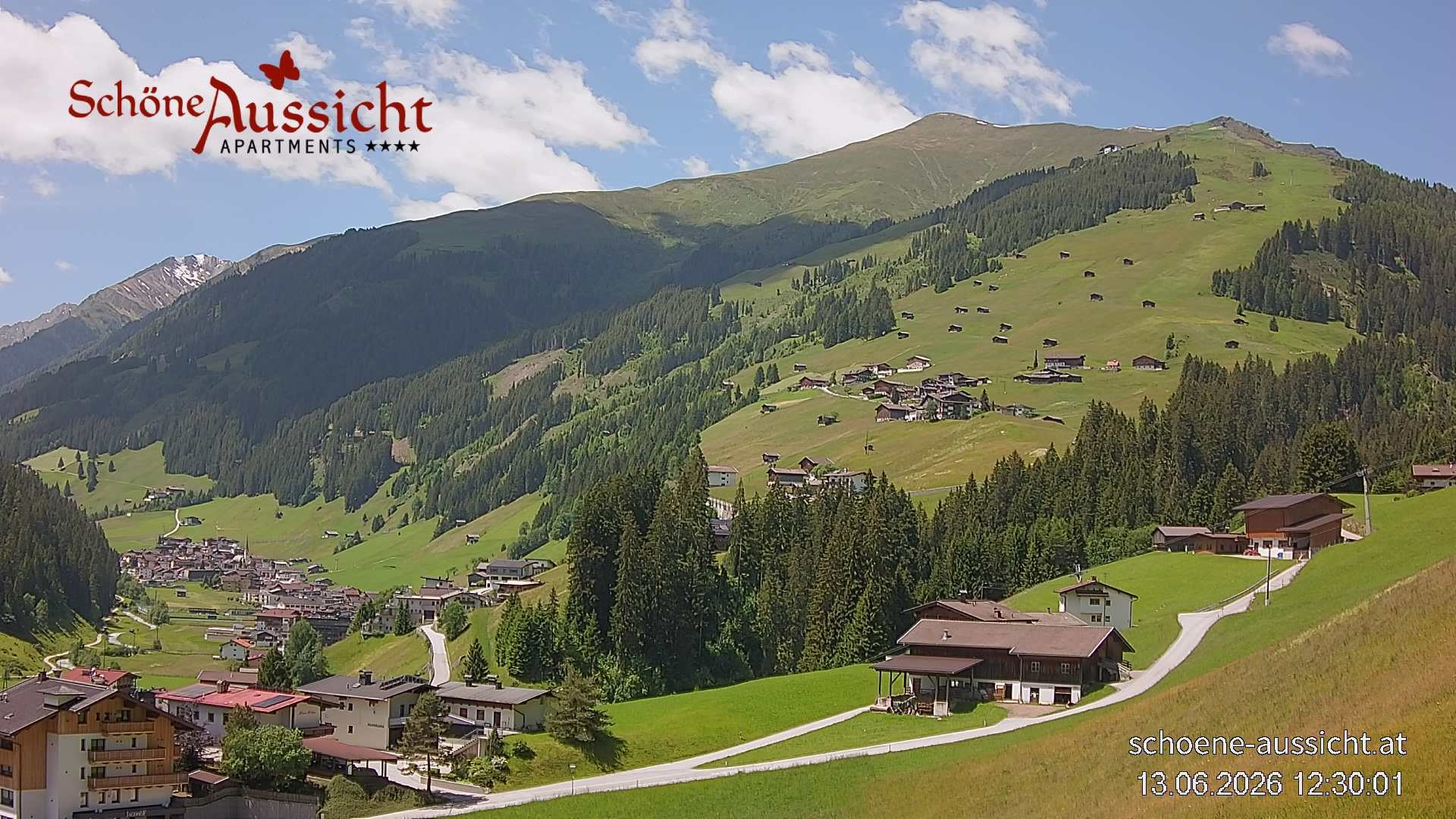 Archiv Foto Webcam Tux Lanersbach - Ausblick Appartements Schöne Aussicht