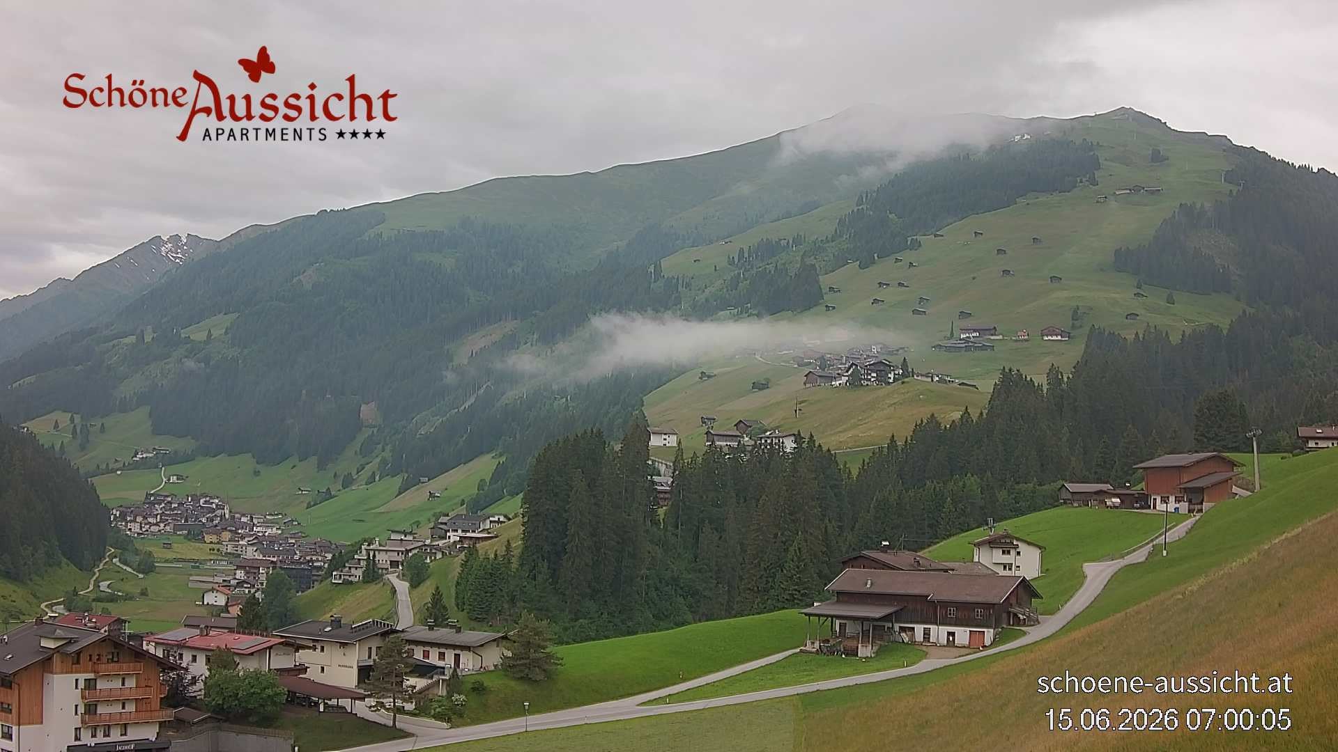 Archiv Foto Webcam Tux Lanersbach - Ausblick Appartements Schöne Aussicht