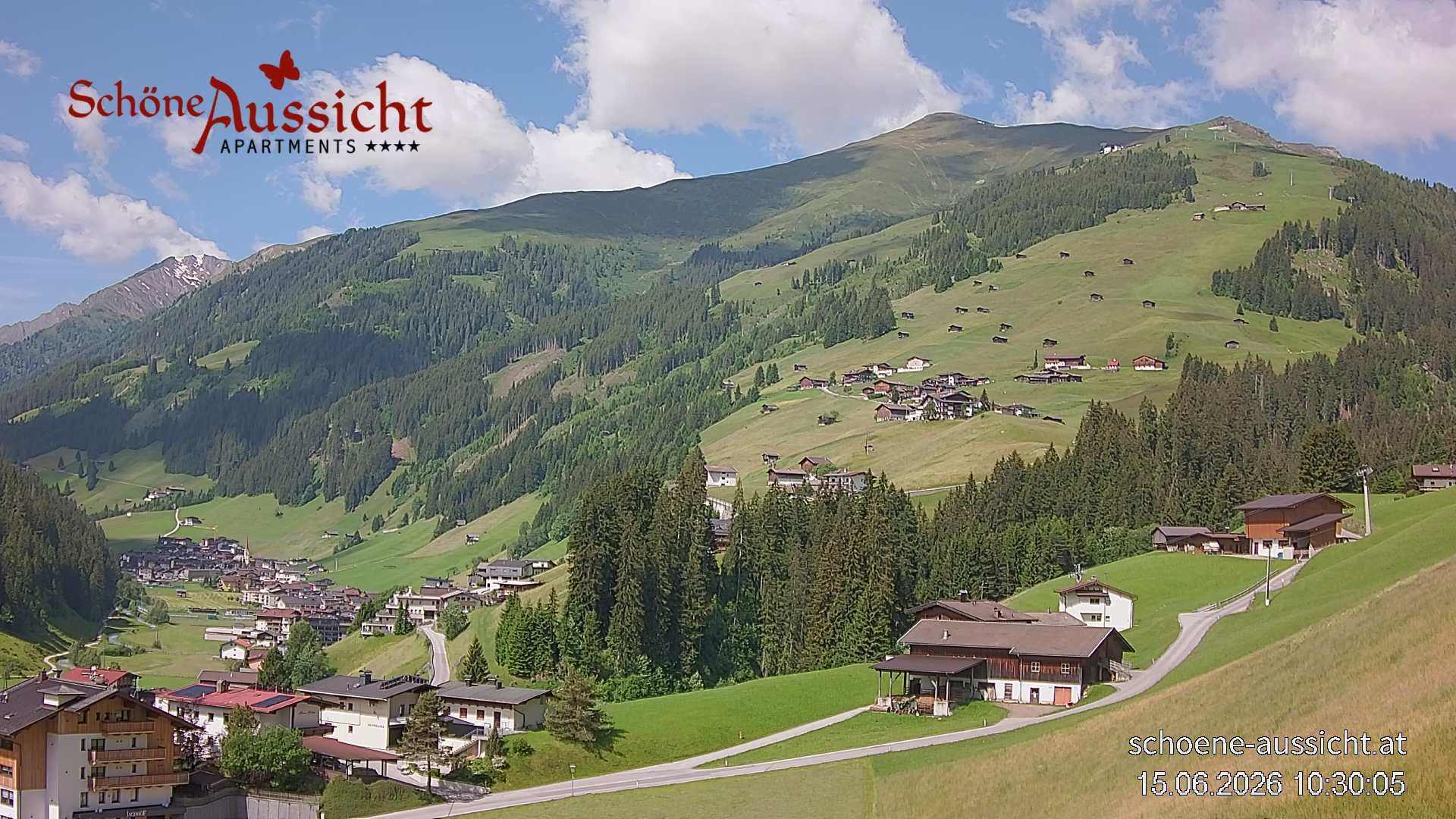 Archiv Foto Webcam Tux Lanersbach - Ausblick Appartements Schöne Aussicht