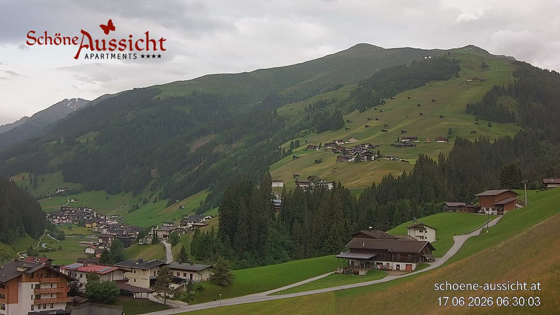 Archiv Foto Webcam Tux Lanersbach - Ausblick Appartements Schöne Aussicht