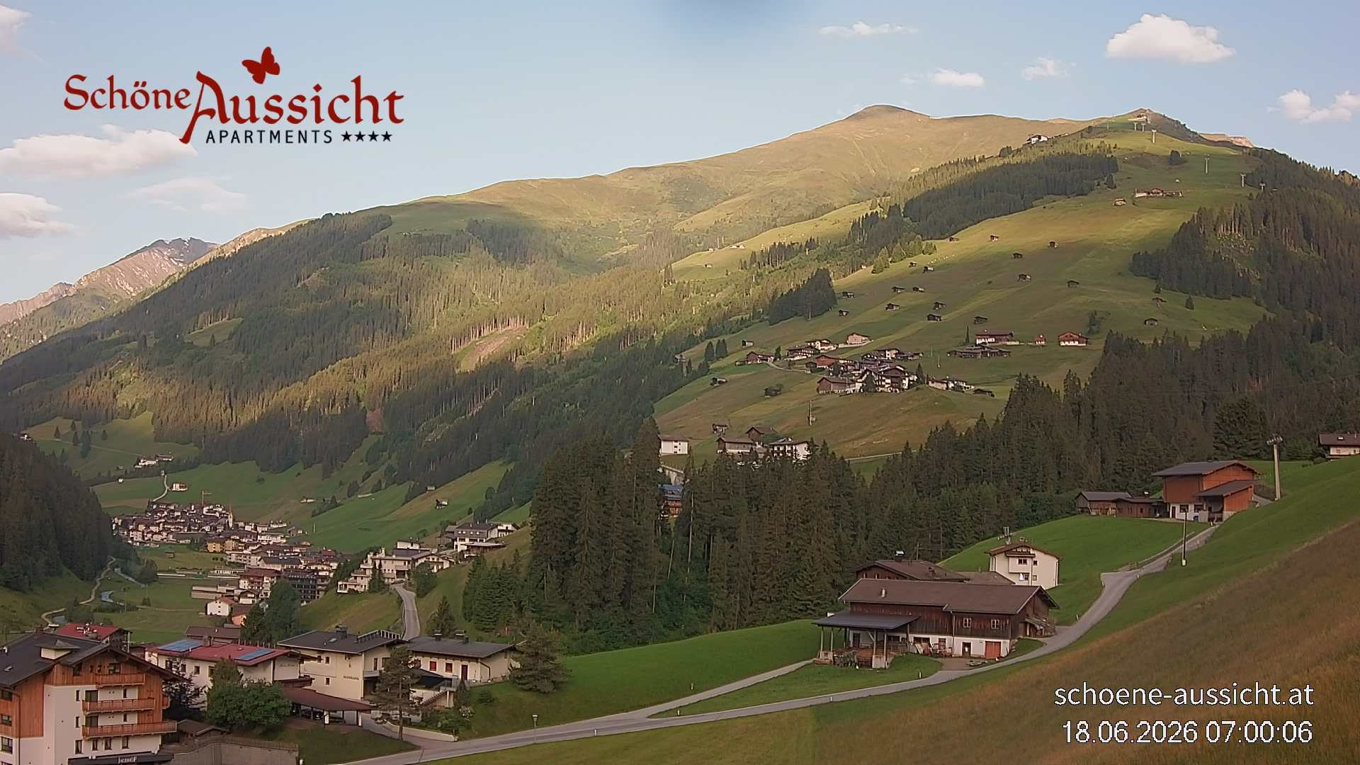 Archiv Foto Webcam Tux Lanersbach - Ausblick Appartements Schöne Aussicht