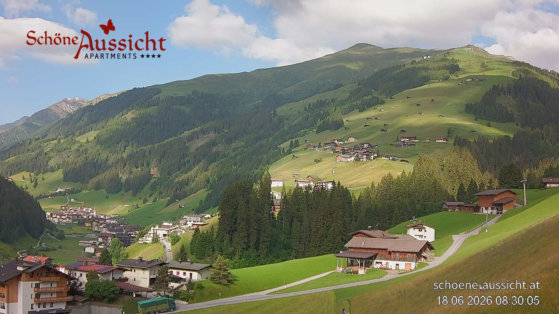Archiv Foto Webcam Tux Lanersbach - Ausblick Appartements Schöne Aussicht
