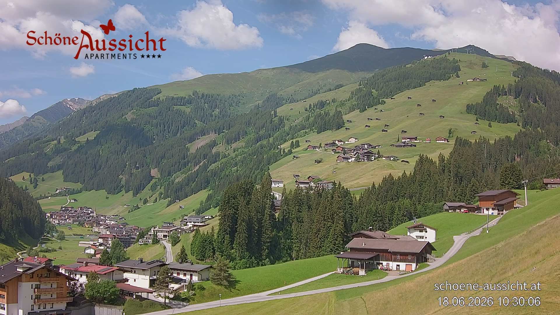 Archiv Foto Webcam Tux Lanersbach - Ausblick Appartements Schöne Aussicht
