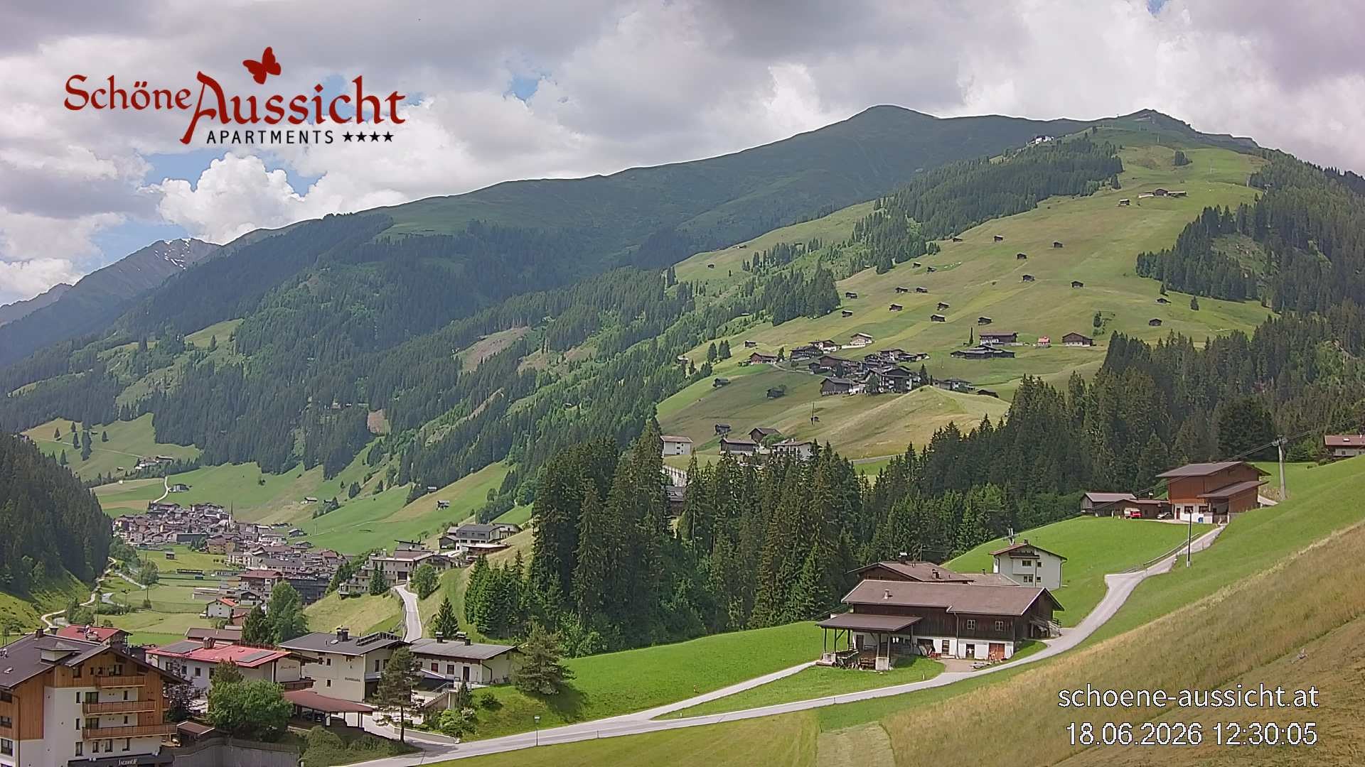 Archiv Foto Webcam Tux Lanersbach - Ausblick Appartements Schöne Aussicht